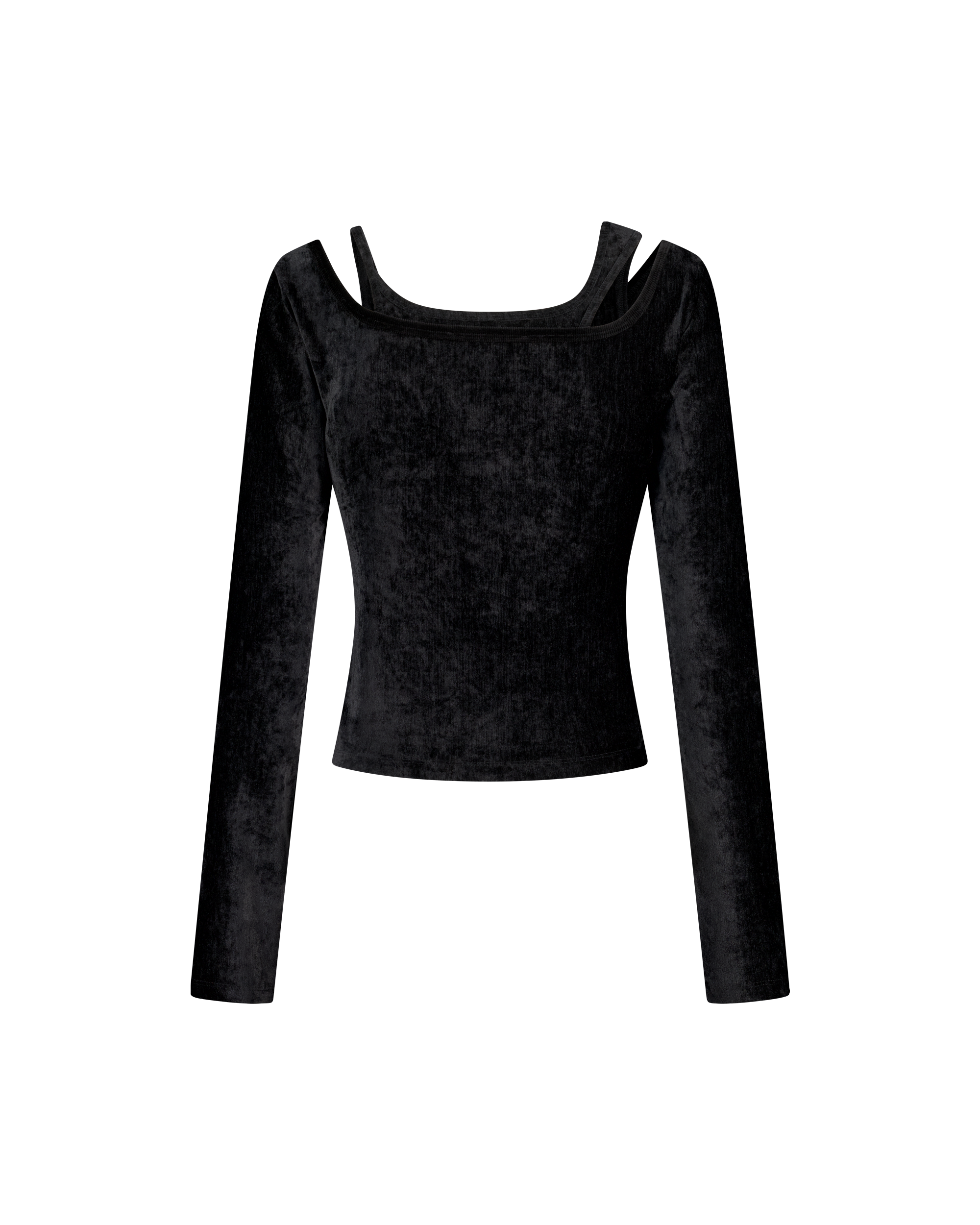 VELVET STRAP ZIPPER TOP-6