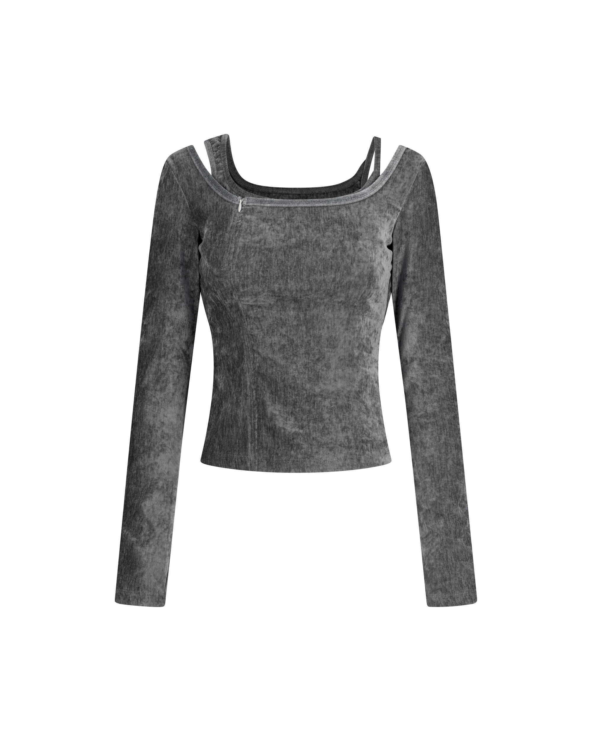 VELVET STRAP ZIPPER TOP-4