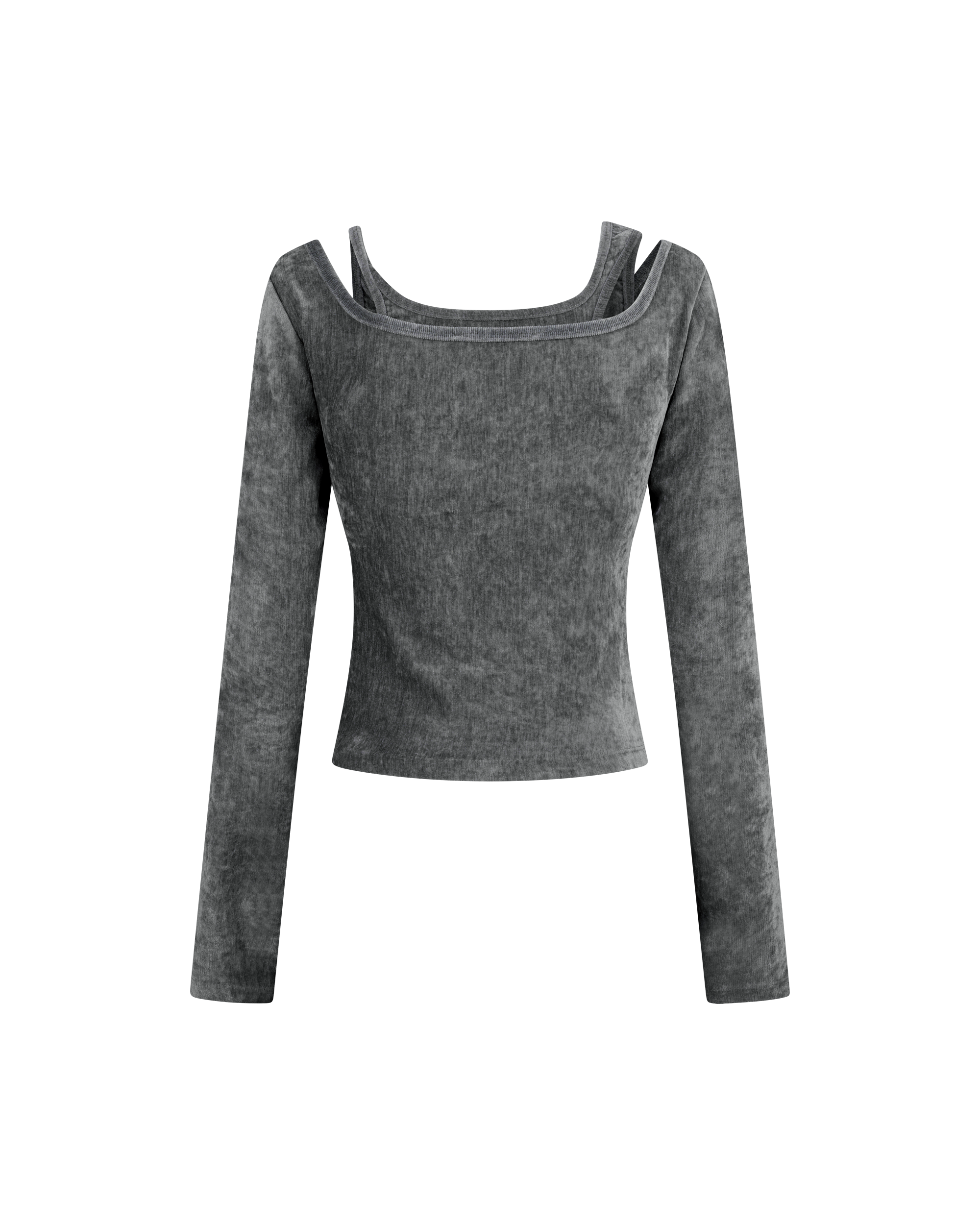 VELVET STRAP ZIPPER TOP-5
