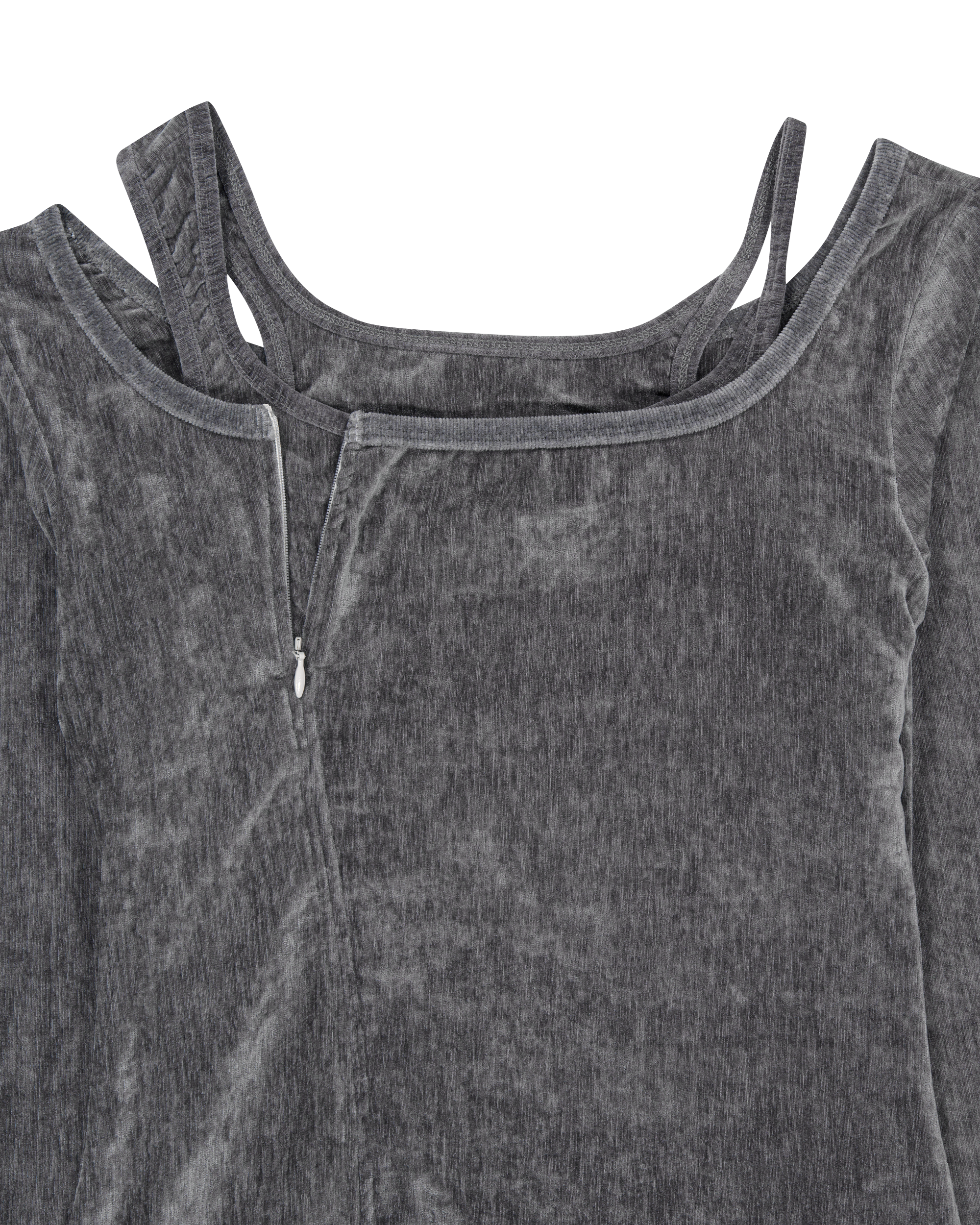 VELVET STRAP ZIPPER TOP-6