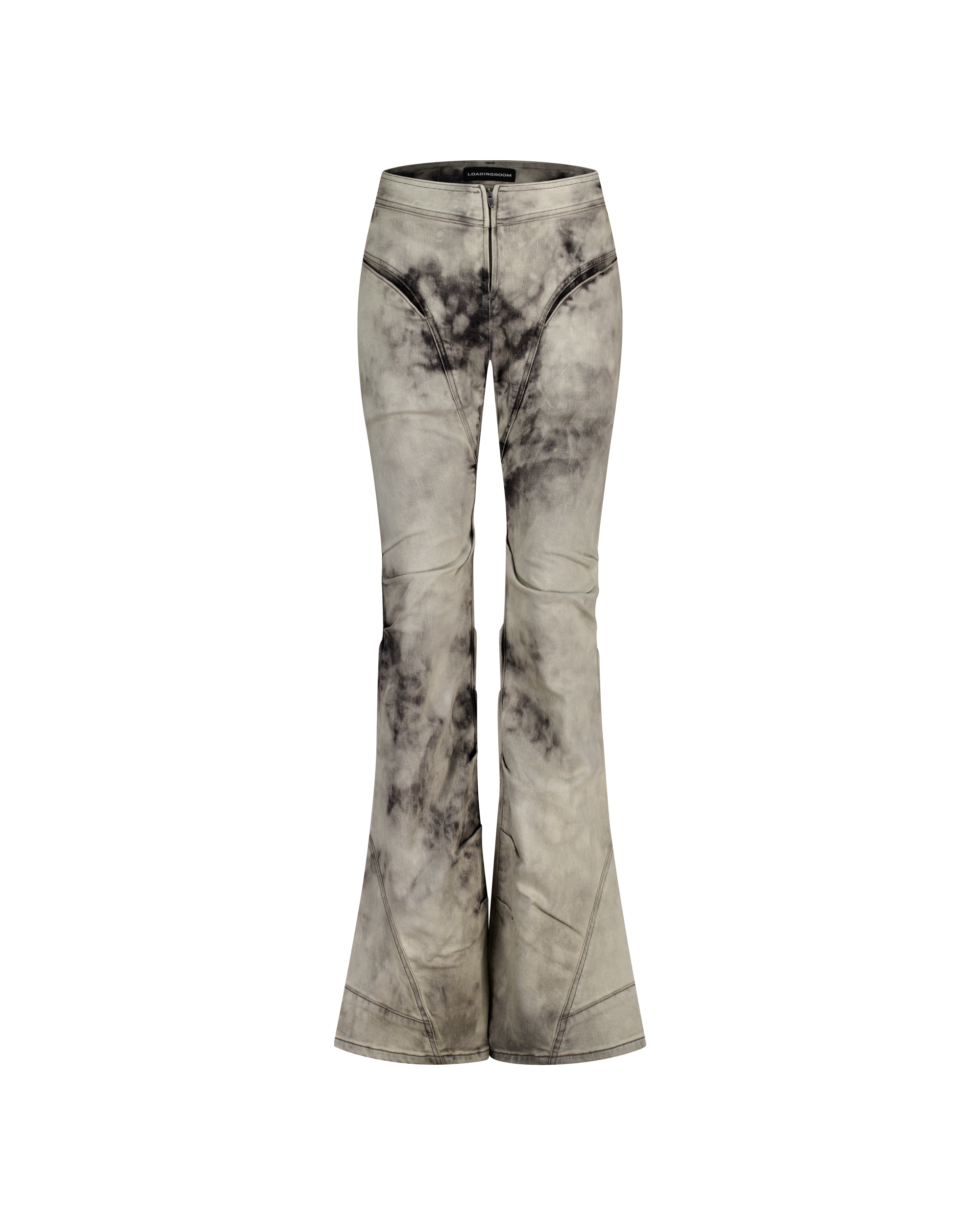 DRAPED FLARE JEANS