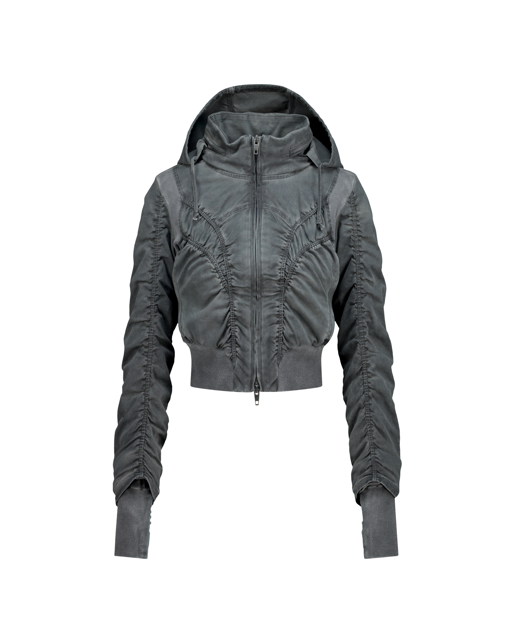 RUCHED BOMBER JACKET