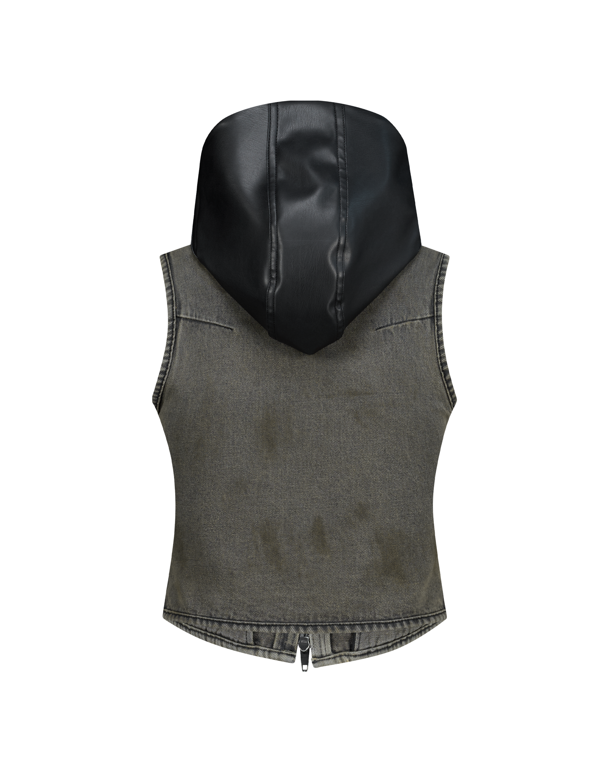 DETACHABLE HOOD DENIM VEST-7