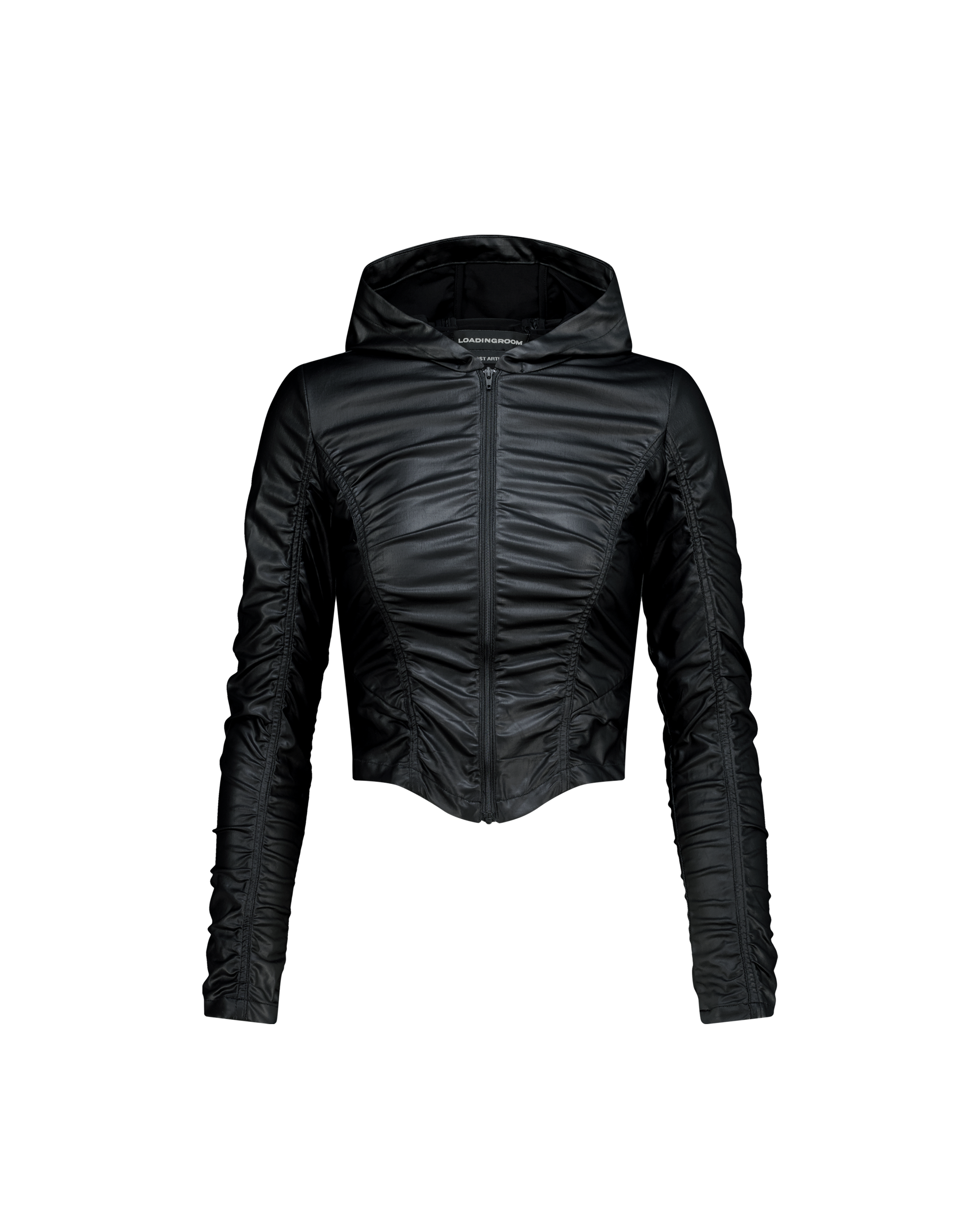 RUCHED HOODIE ZIP