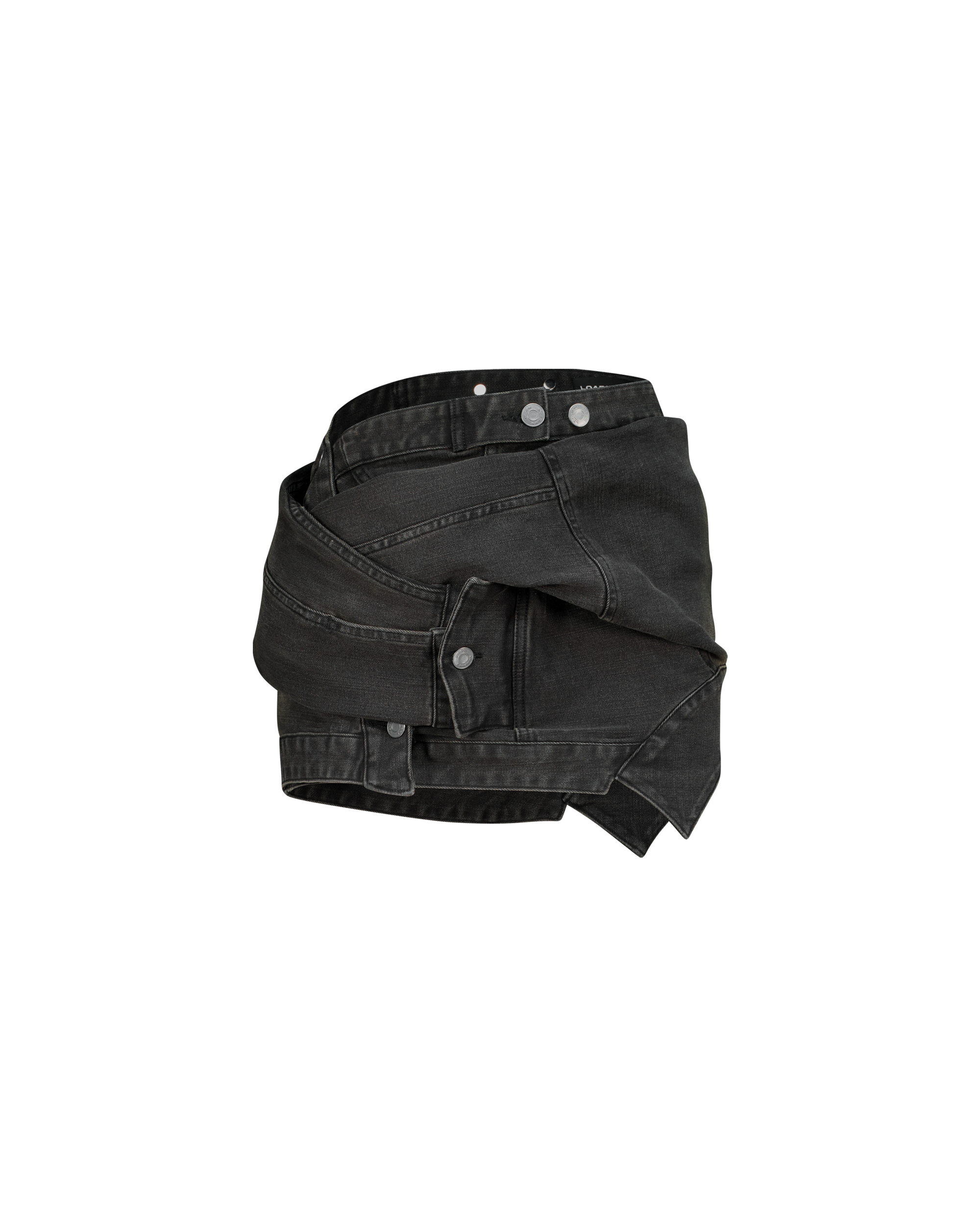 DRAPERY DENIM JACKET SKIRT
