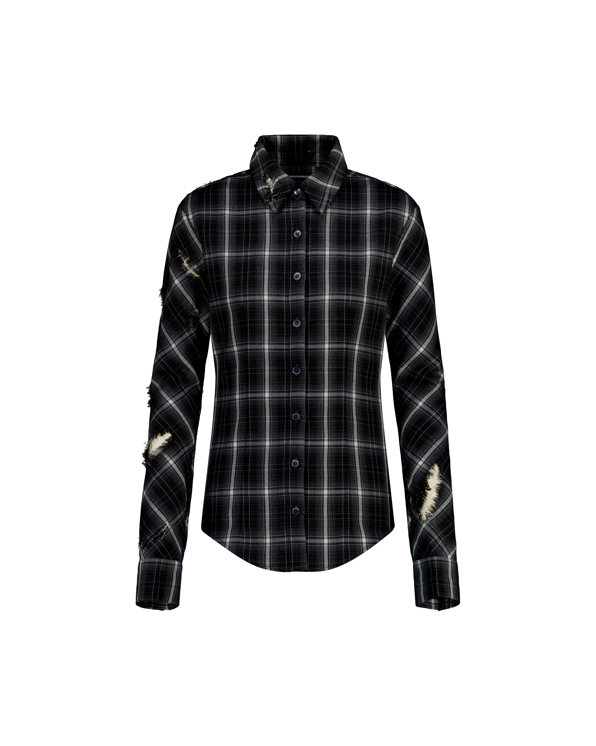 CHECK OVERLAY LACE SHIRT