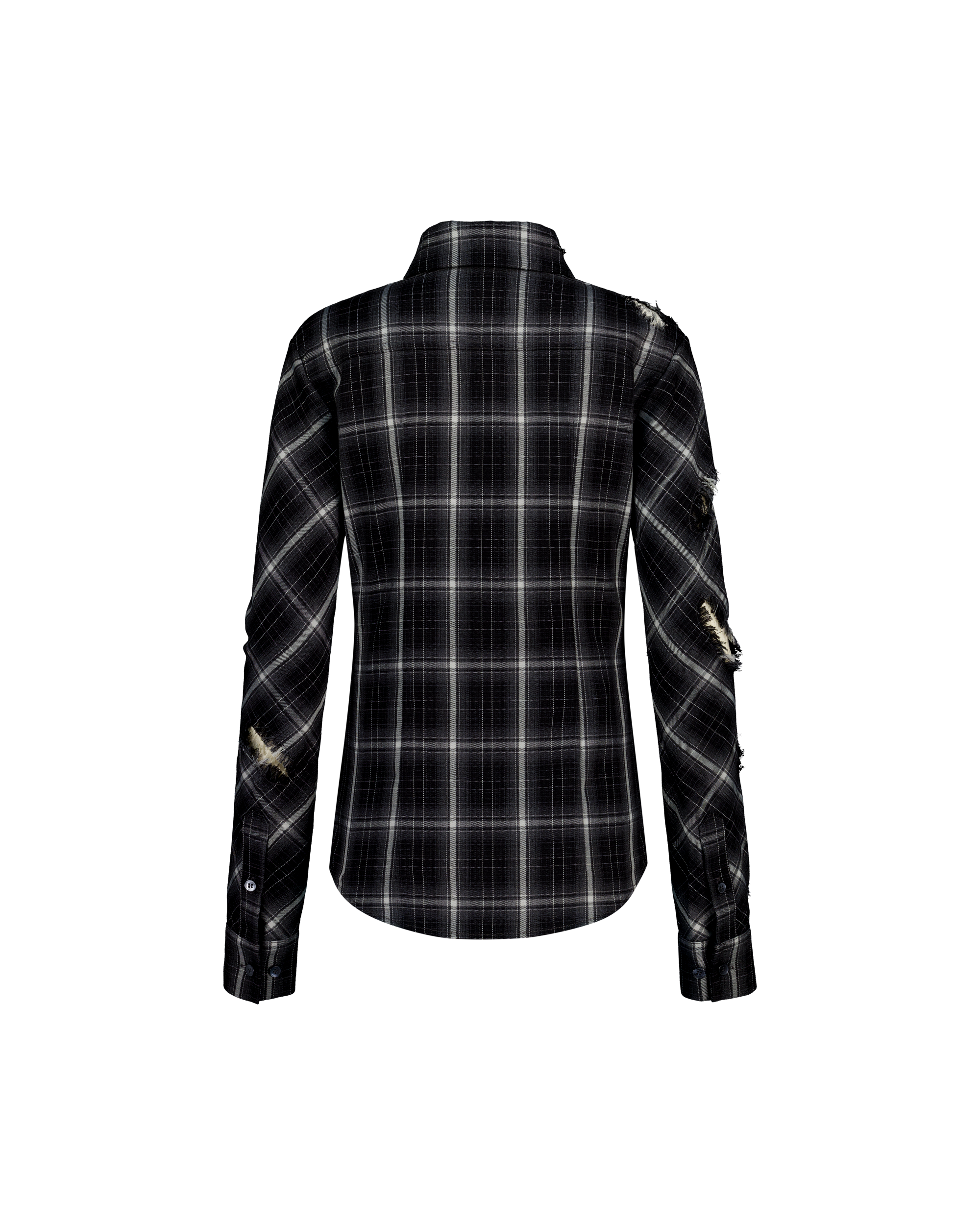 CHECK OVERLAY LACE SHIRT-6