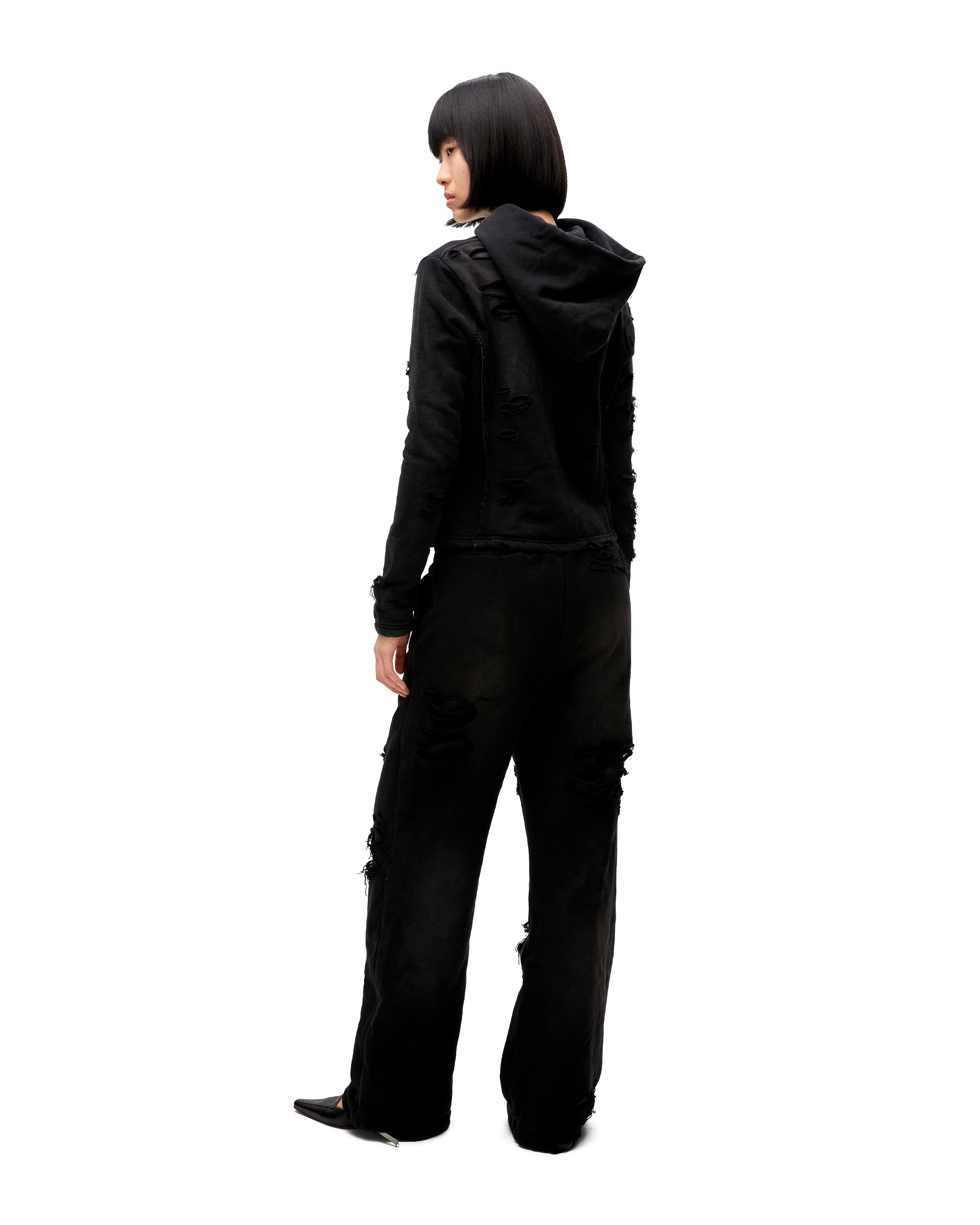 DAMAGED OVERLAY HOODIE-3
