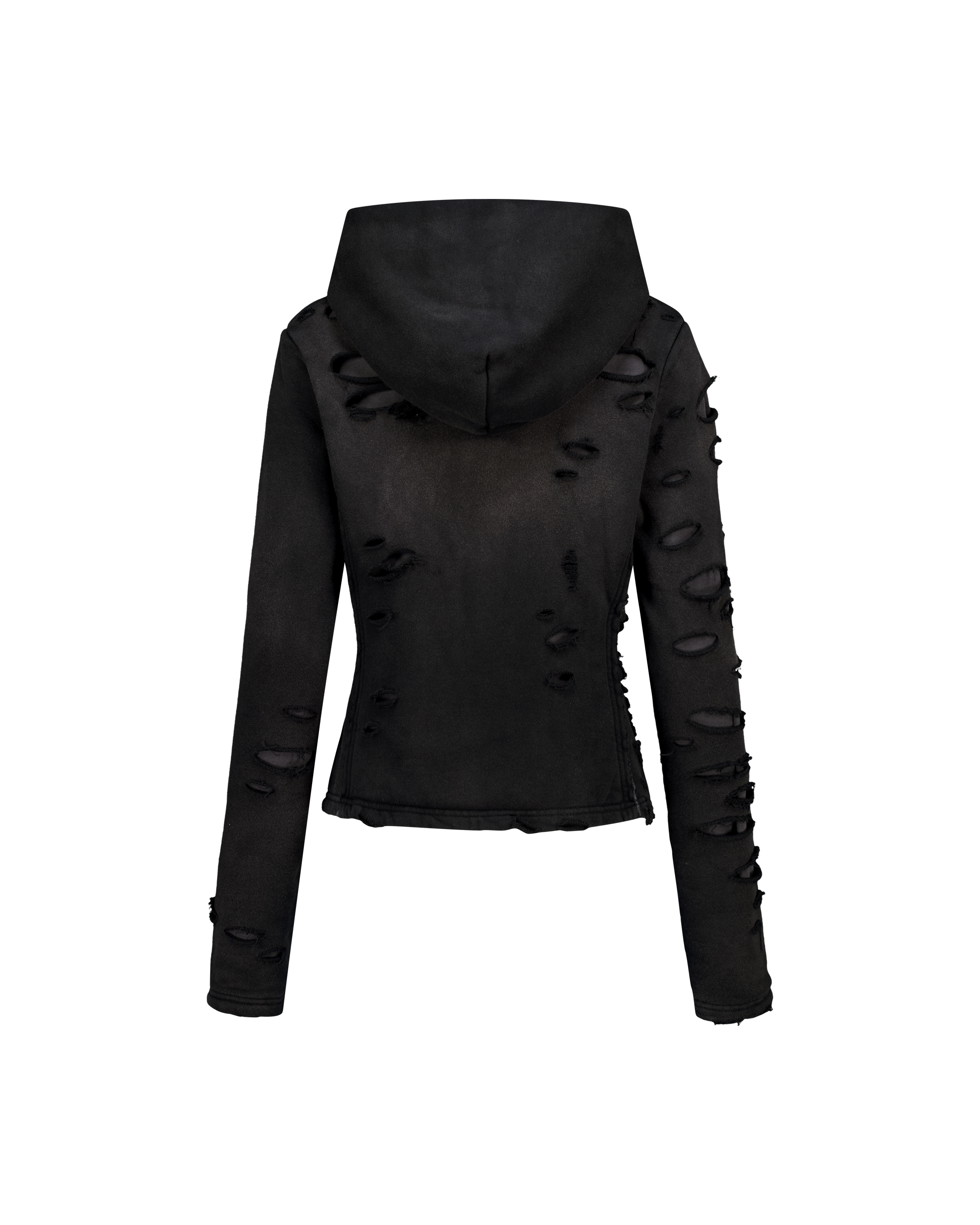 DAMAGED OVERLAY HOODIE-6