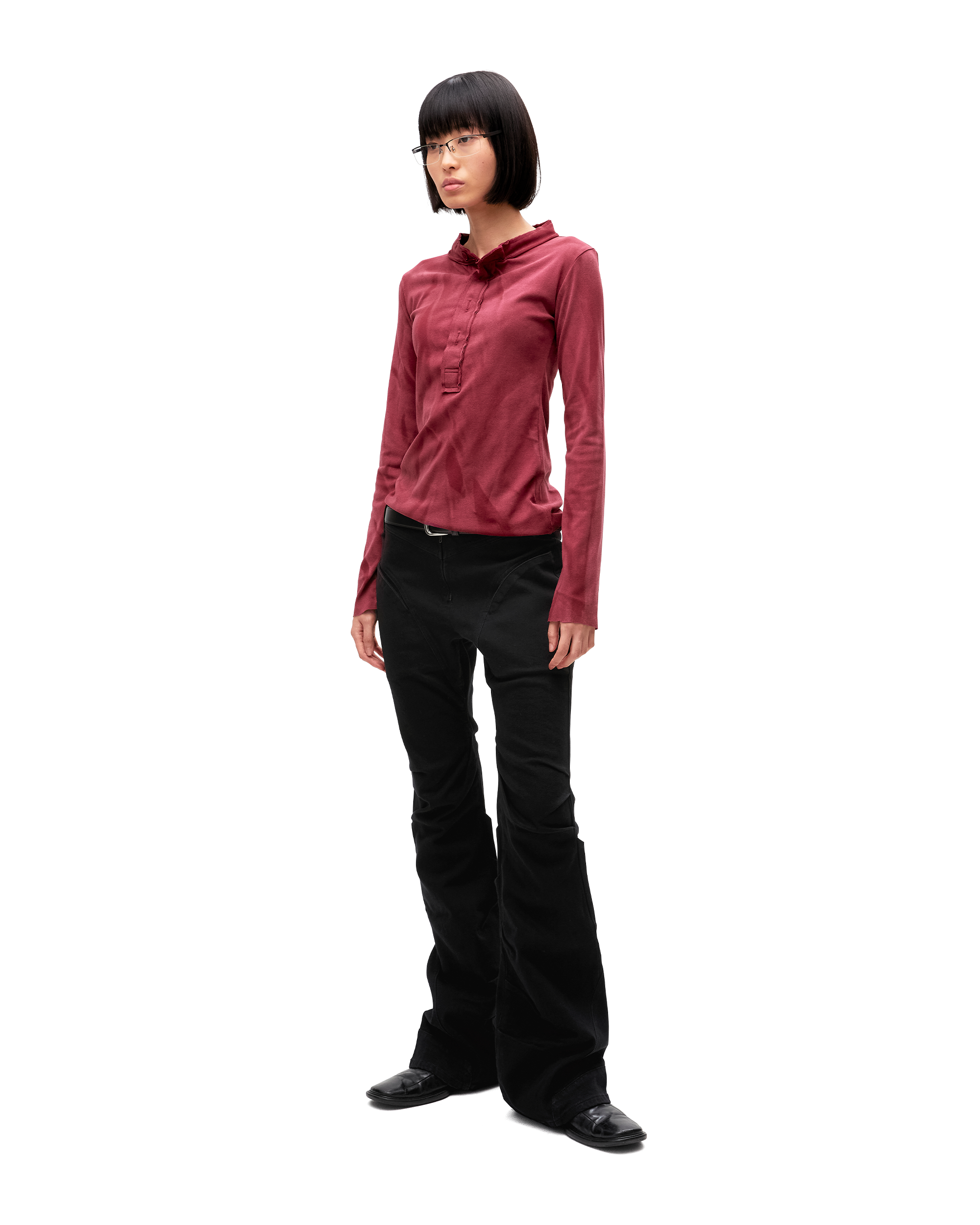DRAPED FLARE JEANS