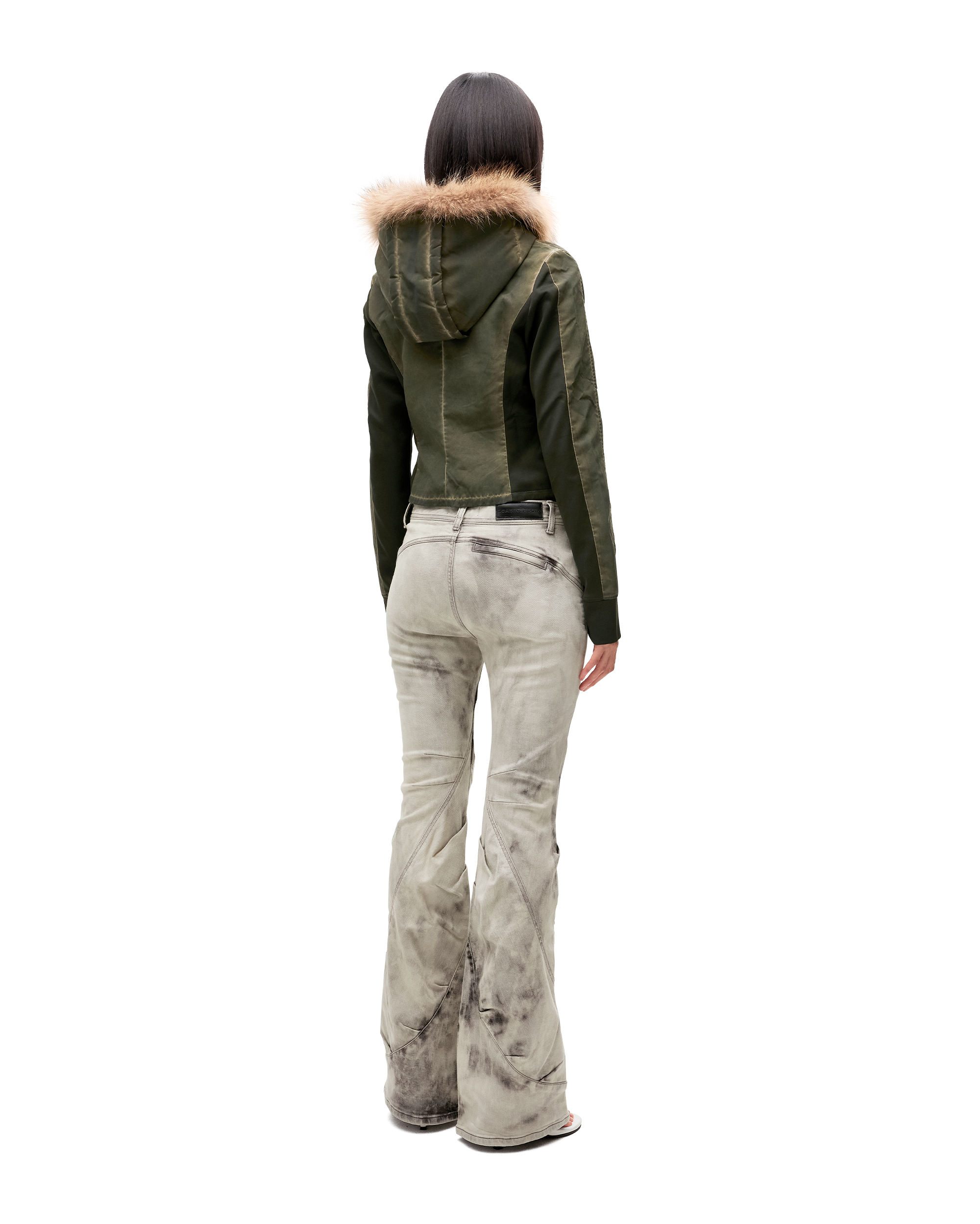 DRAPED FLARE JEANS-3