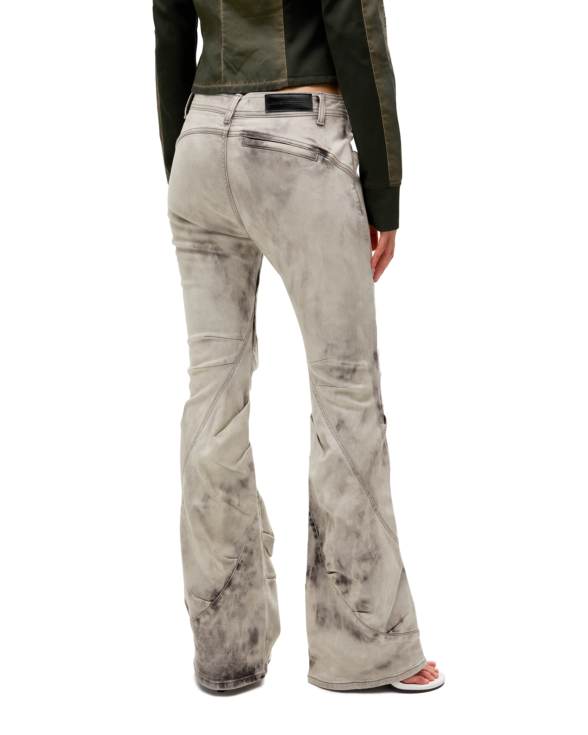 DRAPED FLARE JEANS-4
