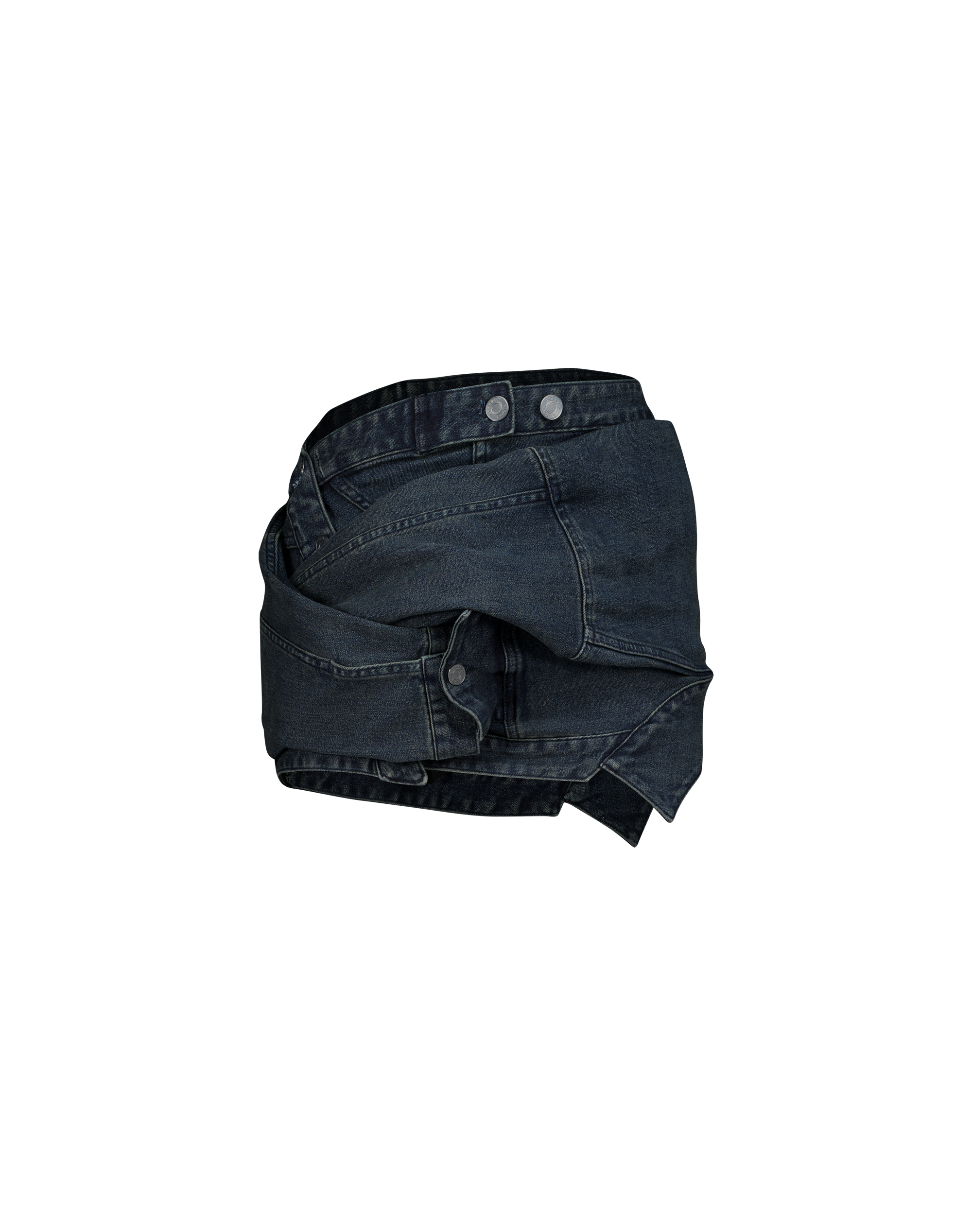 DRAPERY DENIM JACKET SKIRT