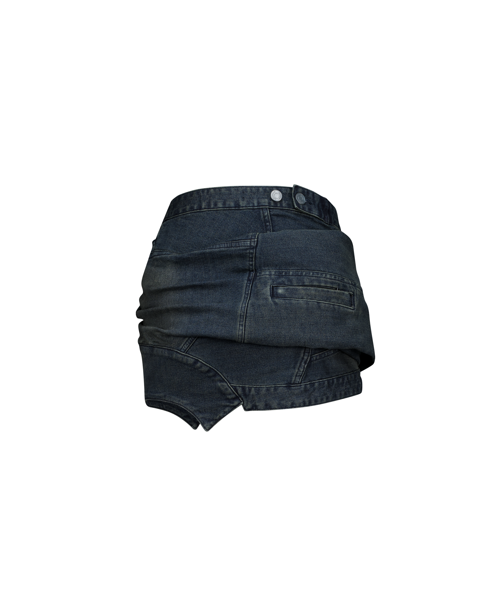 DRAPERY DENIM JACKET SKIRT-7