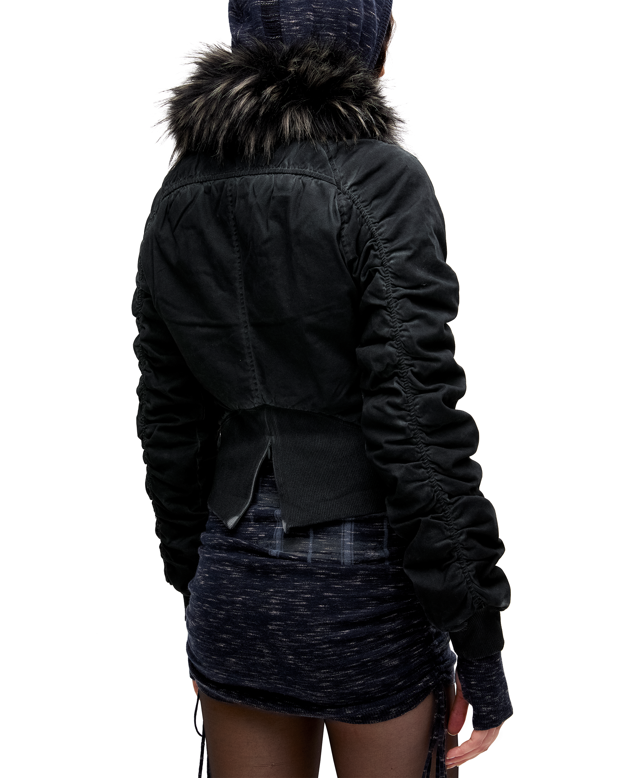 FAUX FUR COLLAR BOMBER JACKET-4