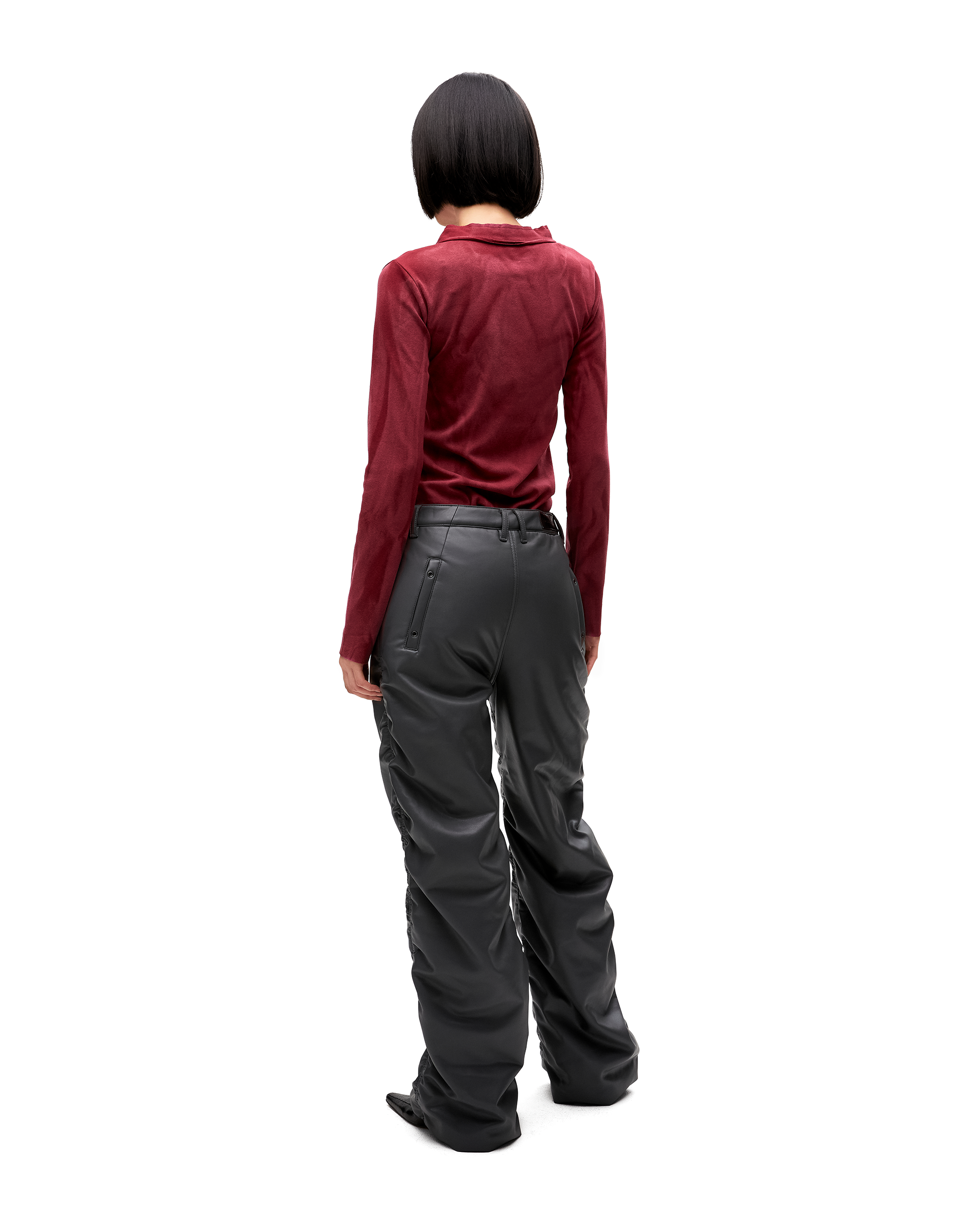 FAUX LEATHER PADDED PANTS-3
