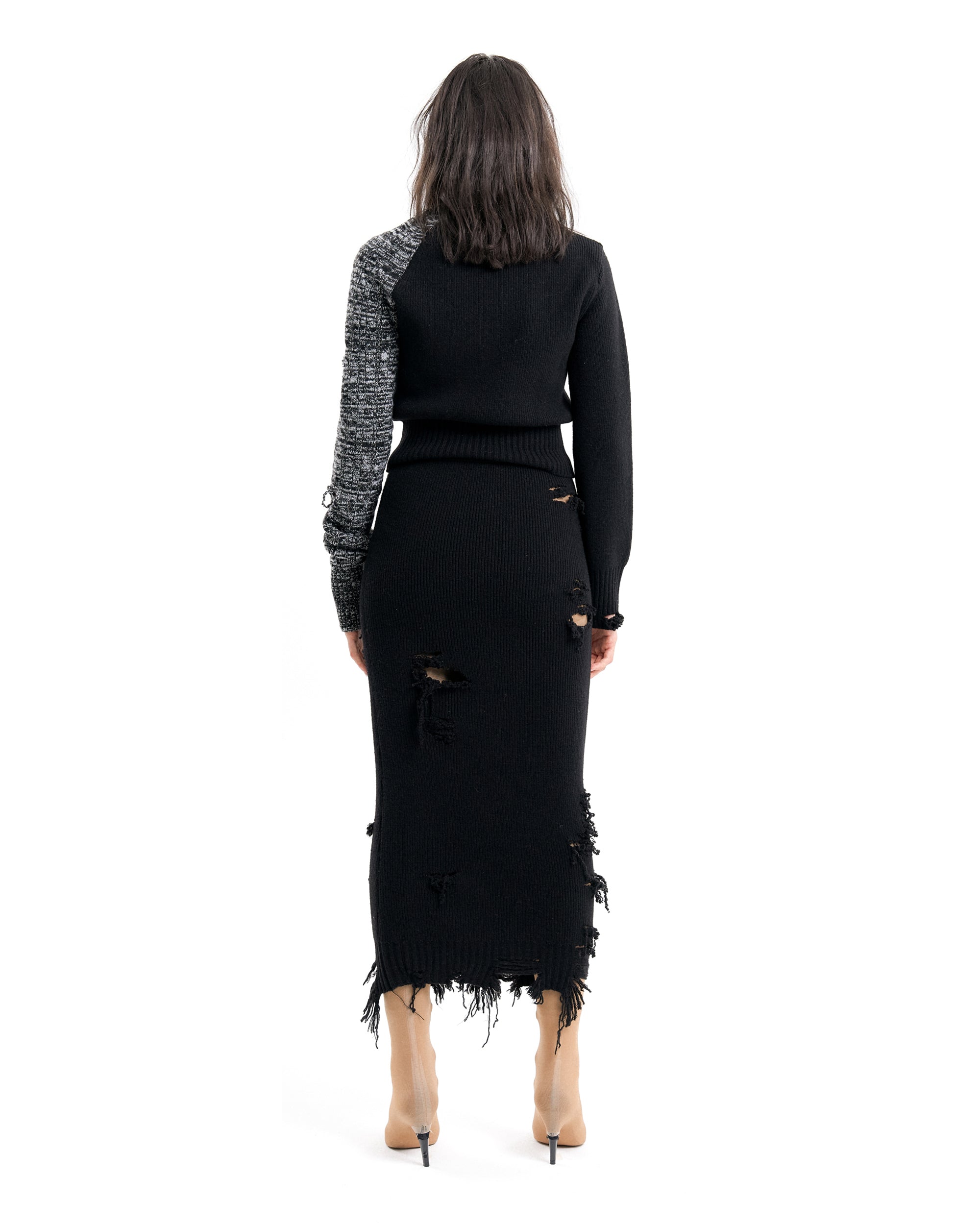 (EMMA) HARD DAMAGED KNIT SKIRT-4