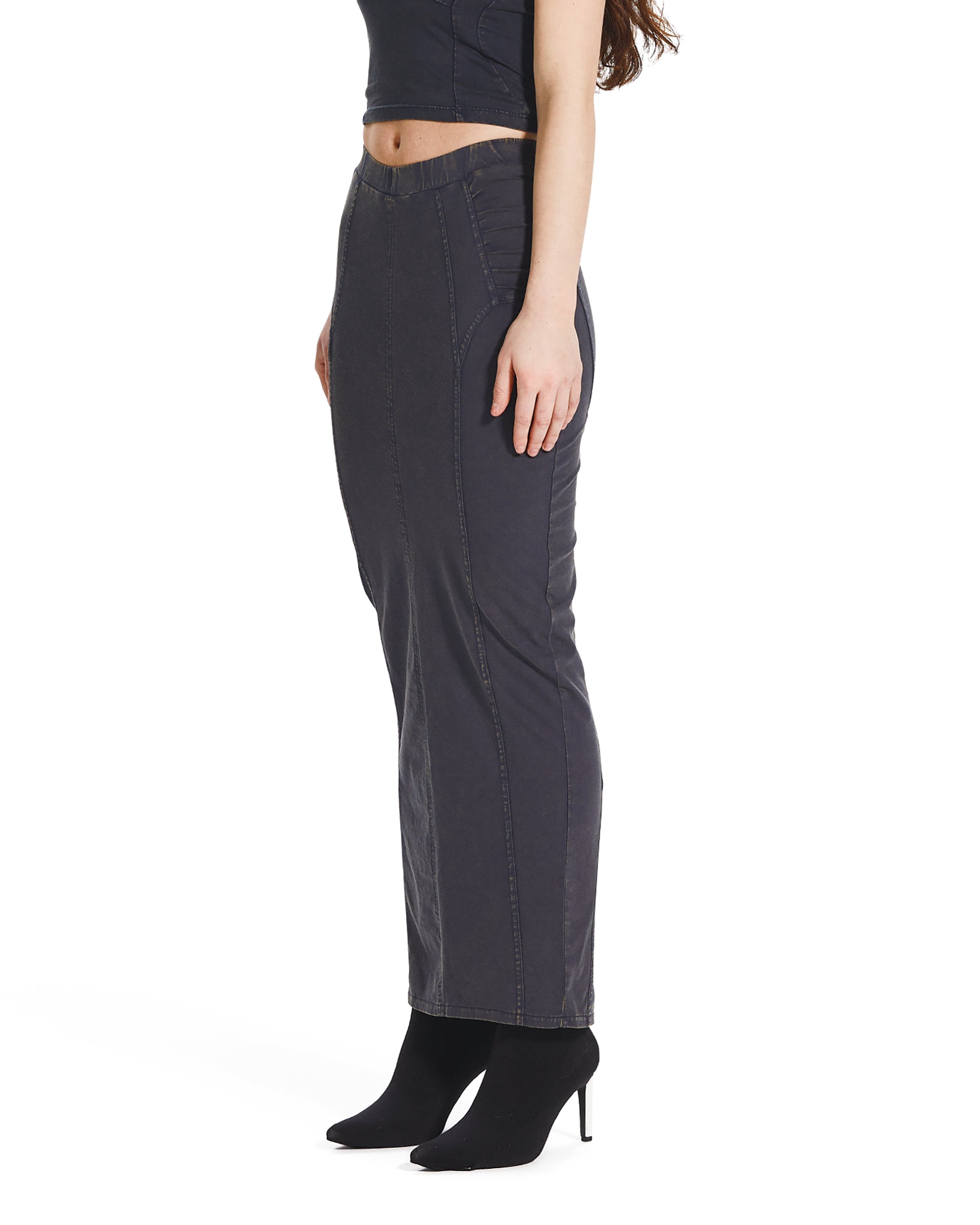 BIKER LINE MAXI SKIRT-5
