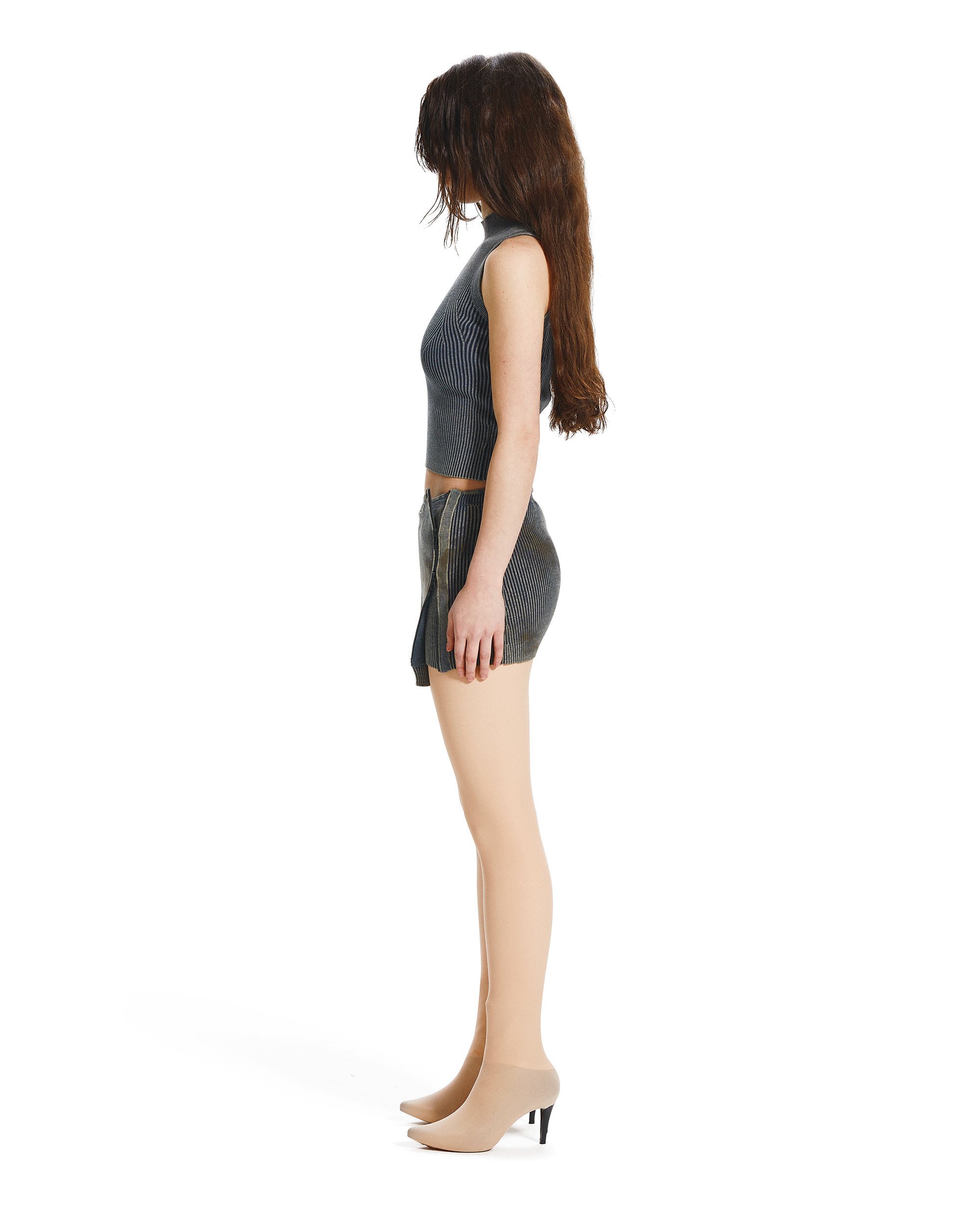 MOTO ZIP KNIT SKIRT-4