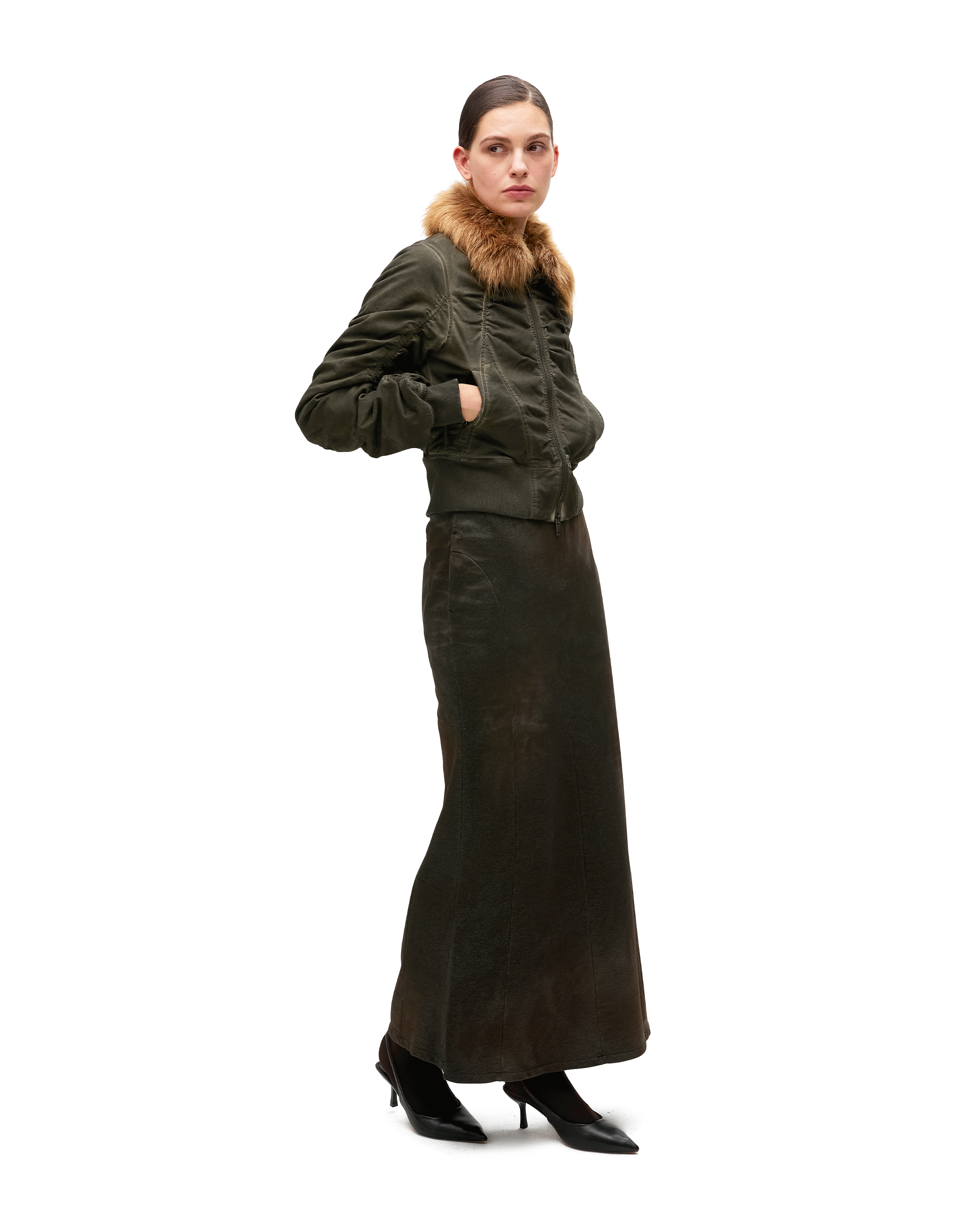 MAXI DENIM JERSEY SKIRT