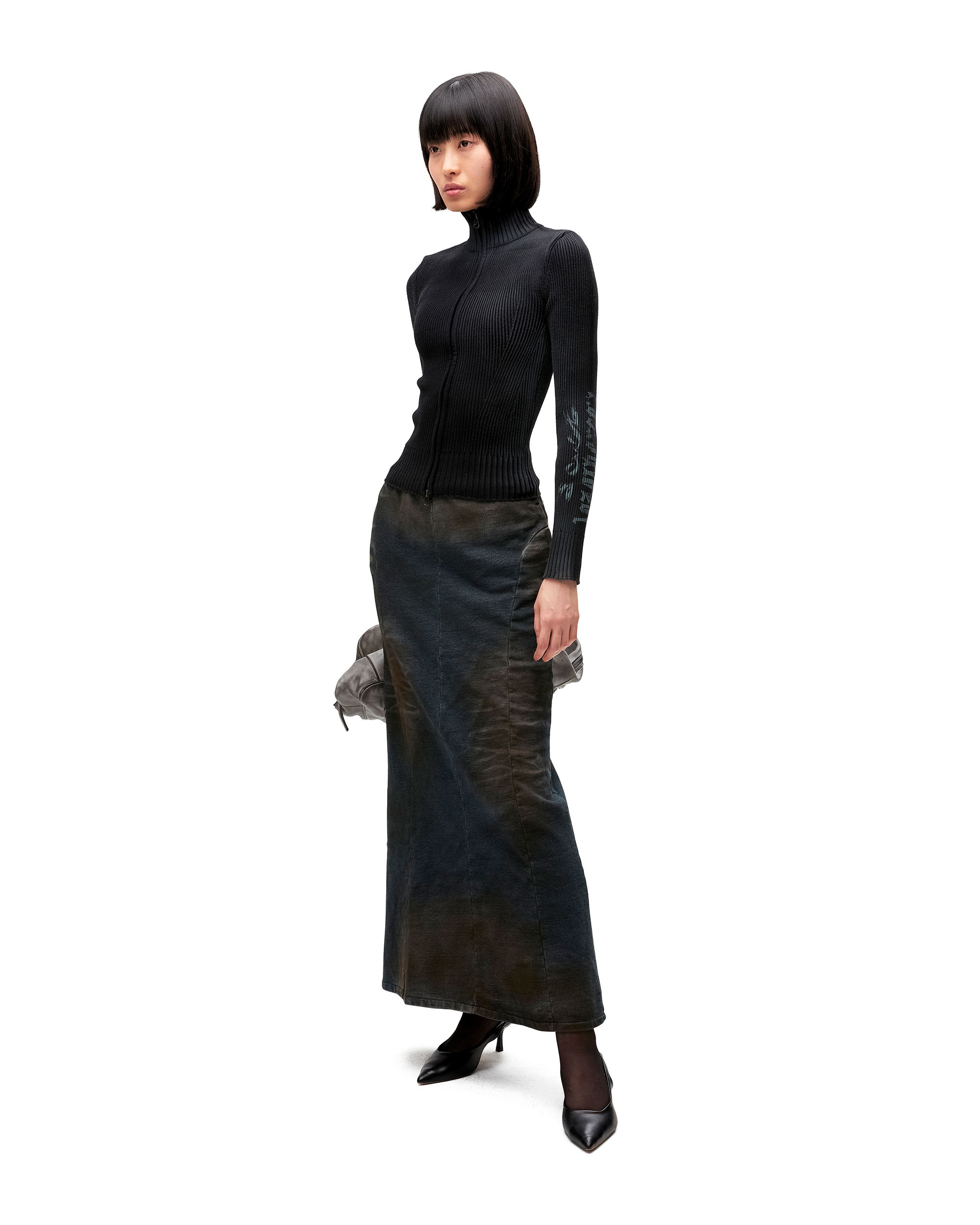MAXI DENIM JERSEY SKIRT