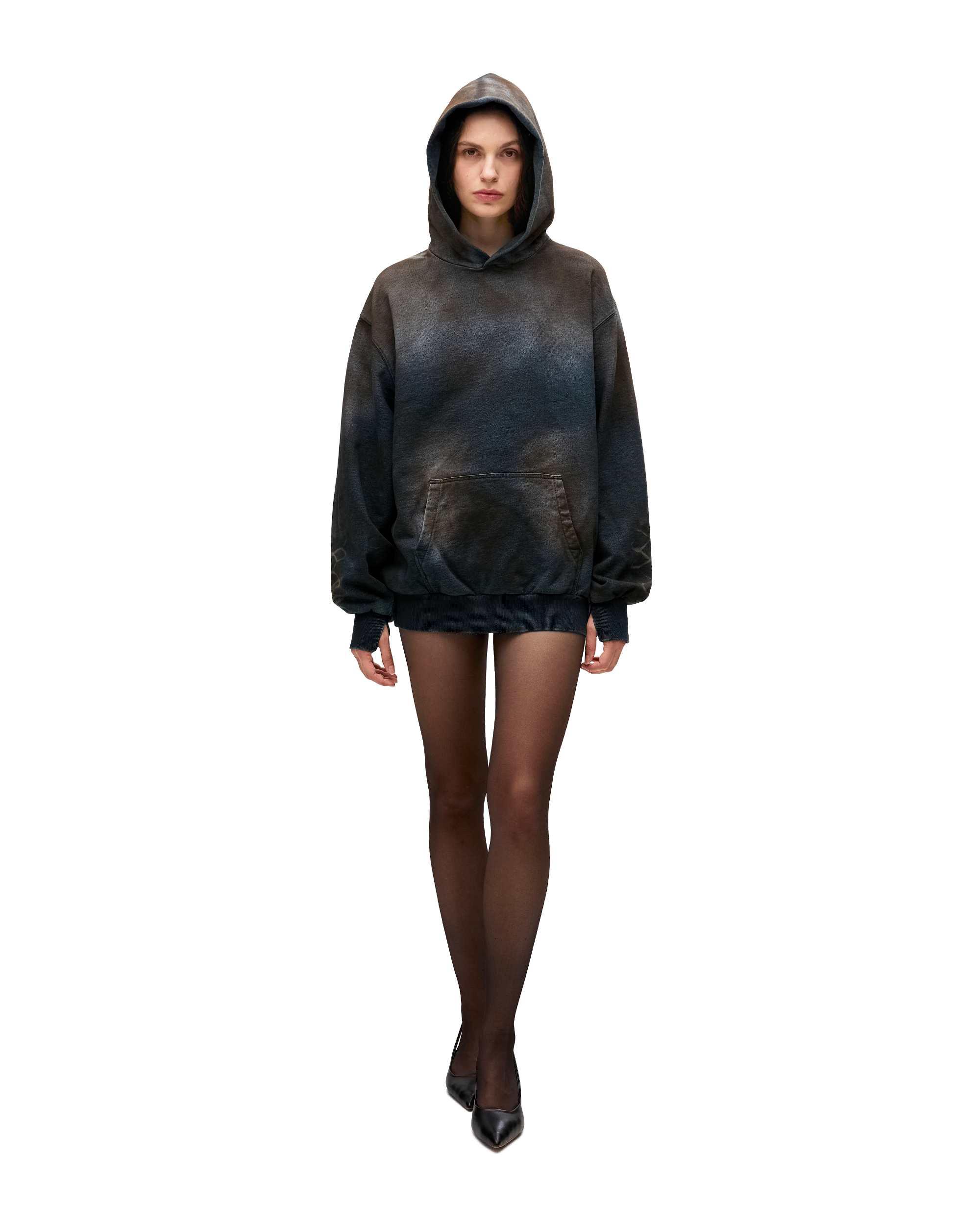 RELAXED DENIM JERSEY HOODIE-2