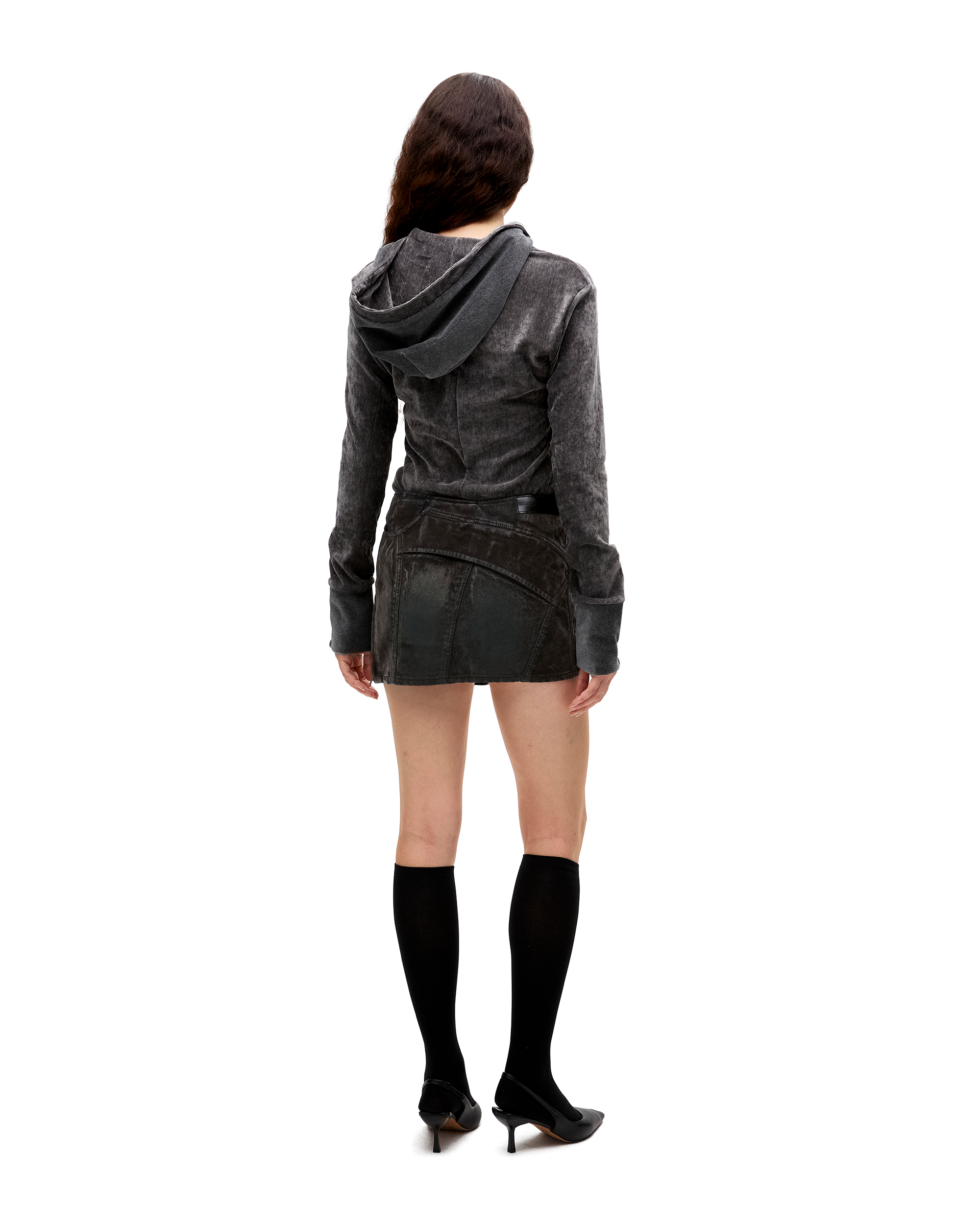 VELVET BUTTON UP HOODIE-3