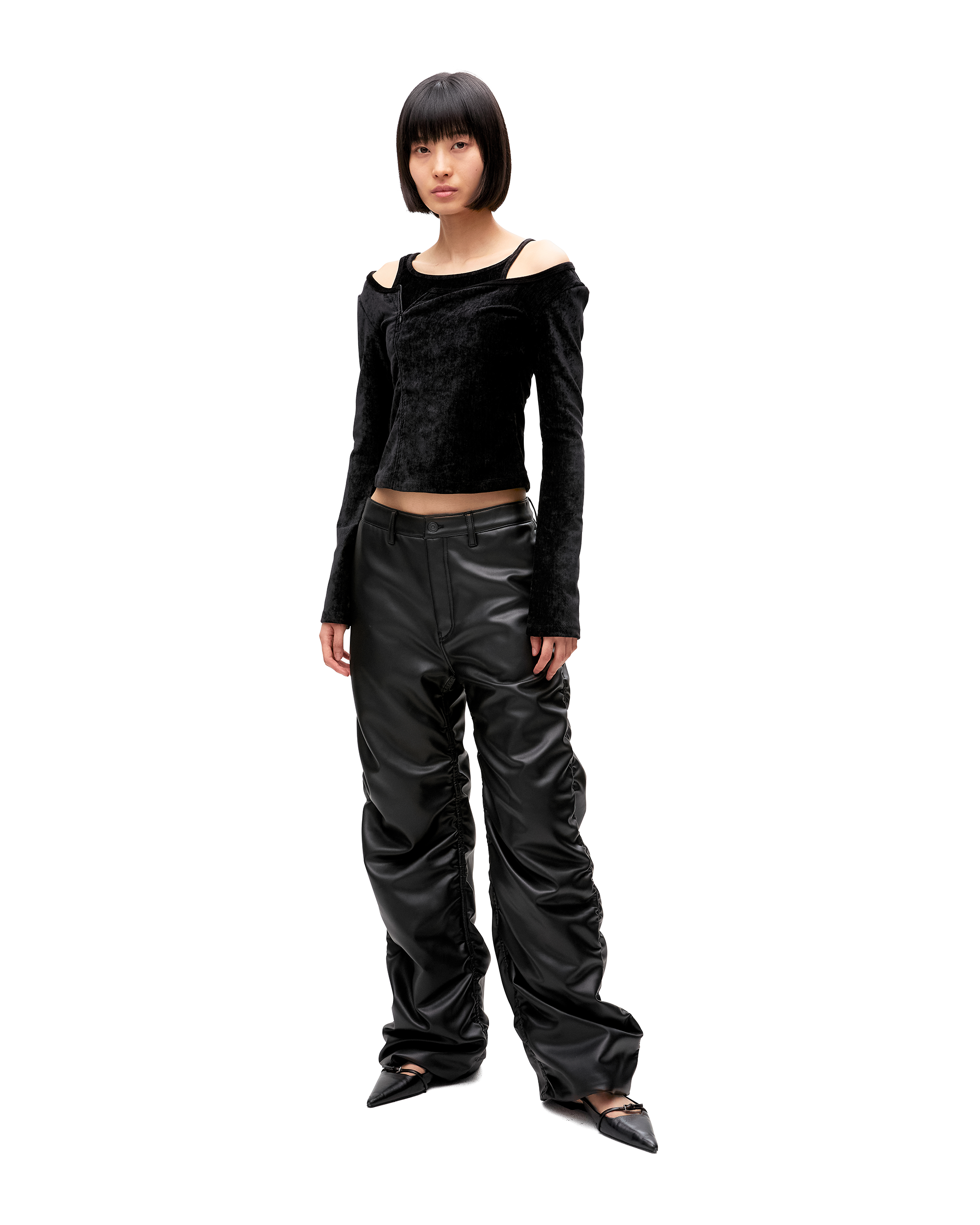 VELVET STRAP ZIPPER TOP-2