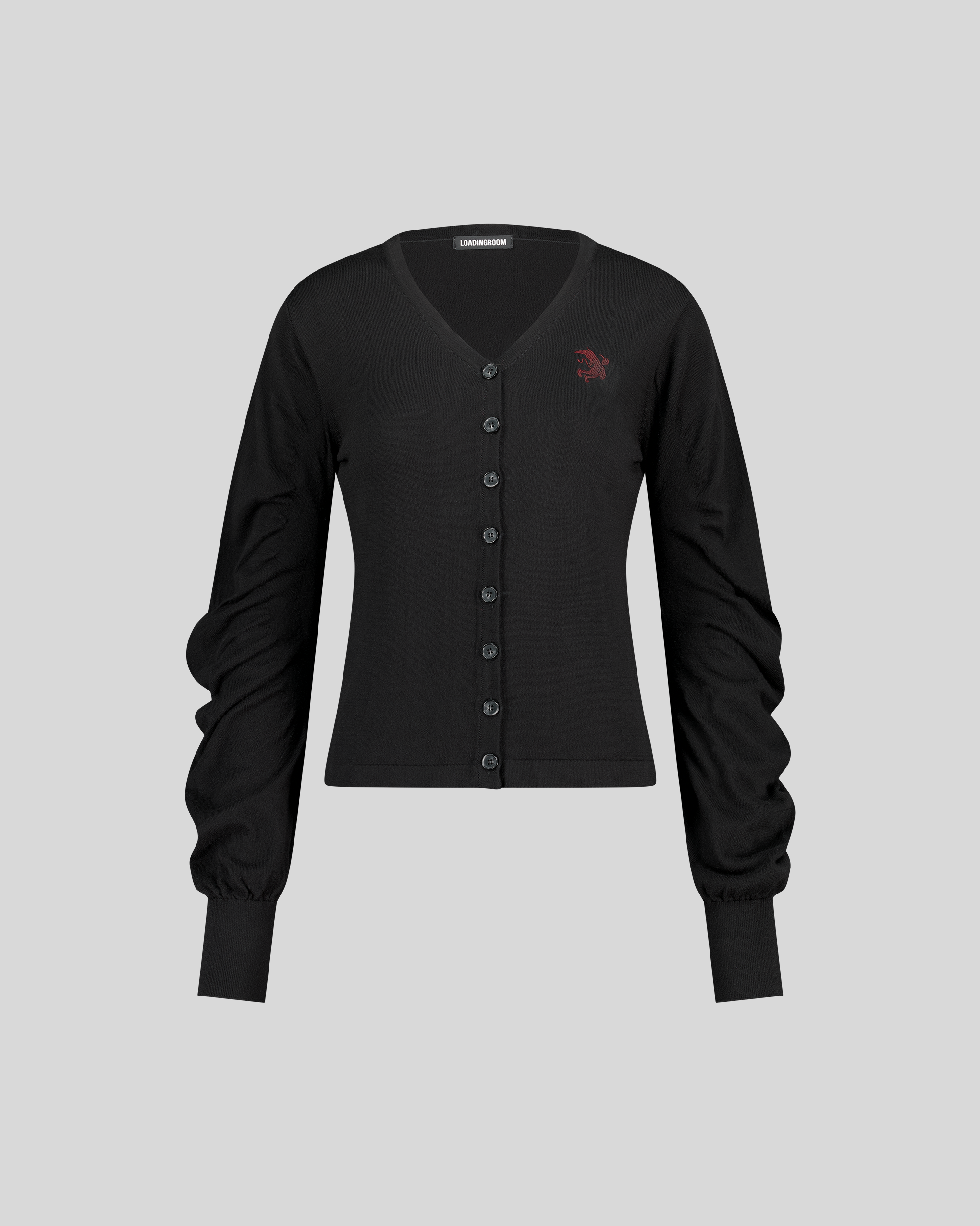 RUCHED KNIT CARDIGAN