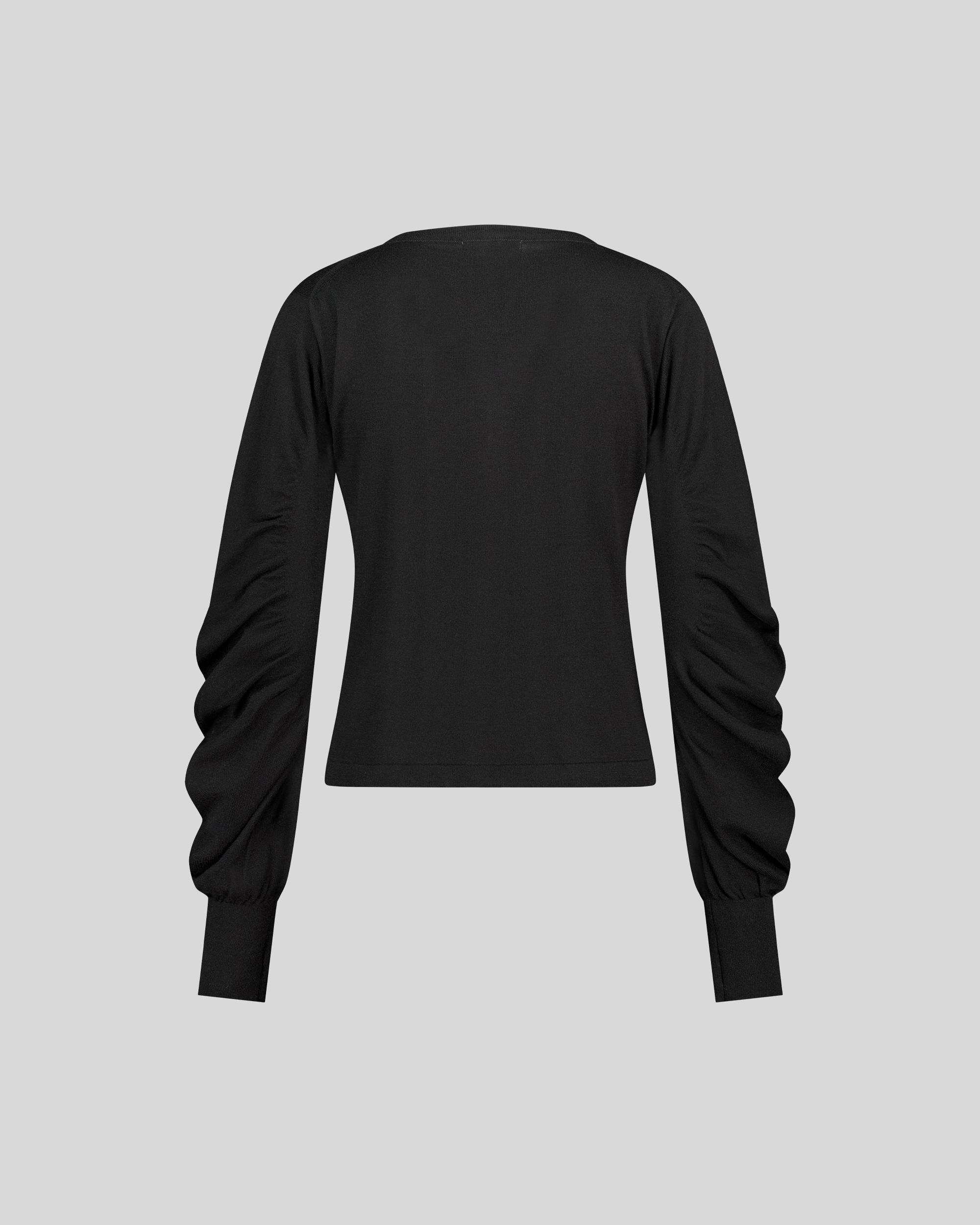 RUCHED KNIT CARDIGAN