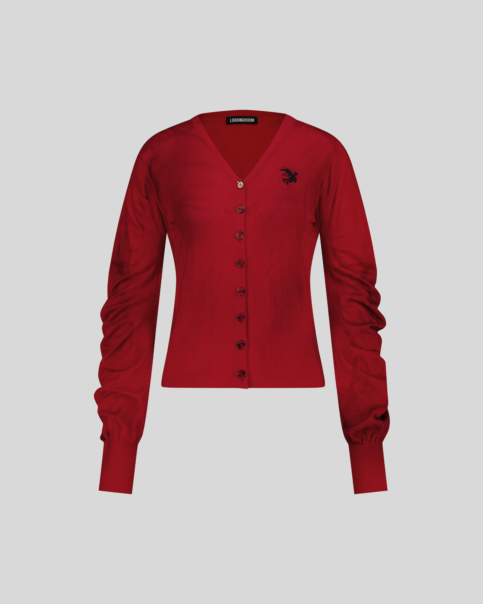 RUCHED KNIT CARDIGAN