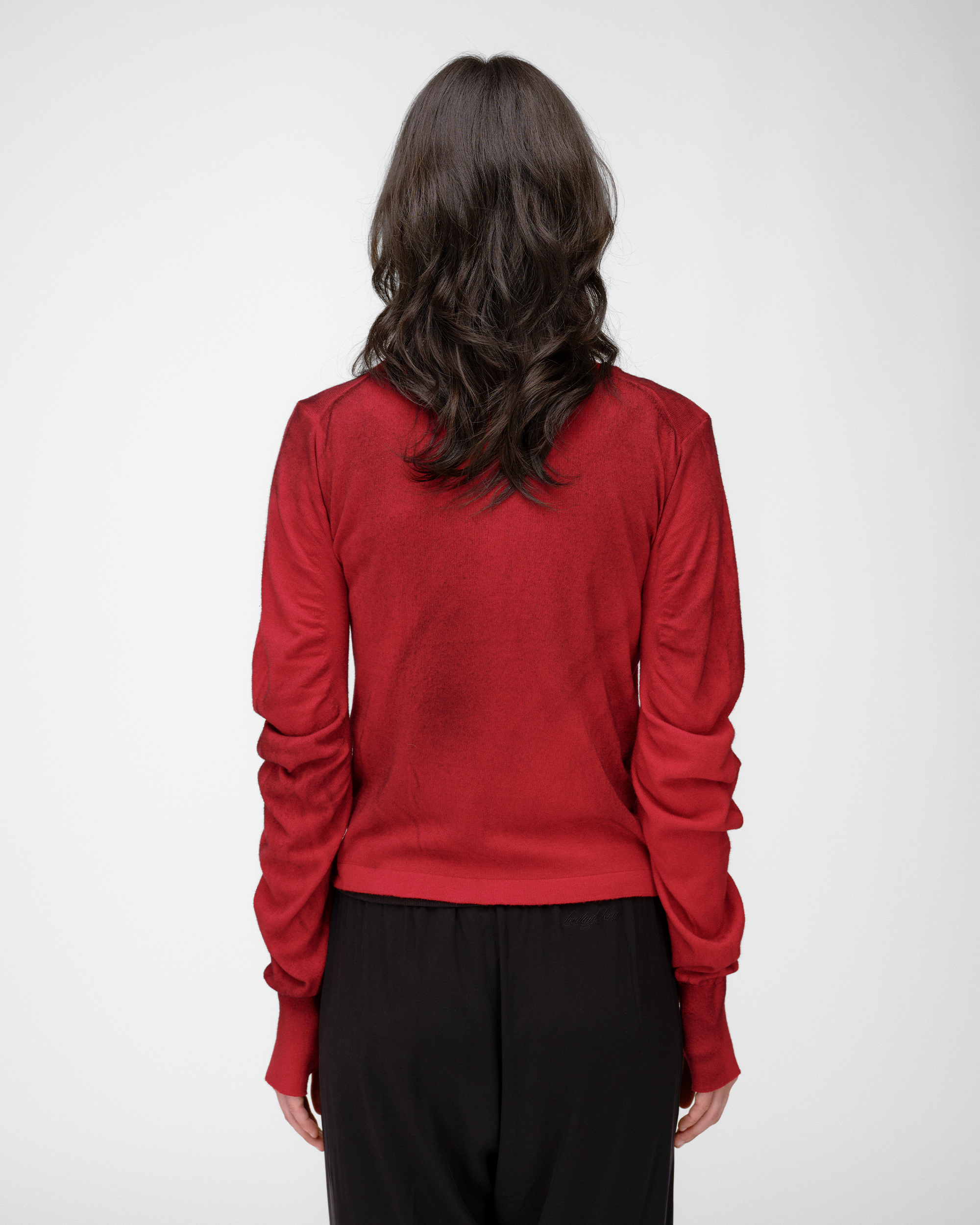 RUCHED KNIT CARDIGAN