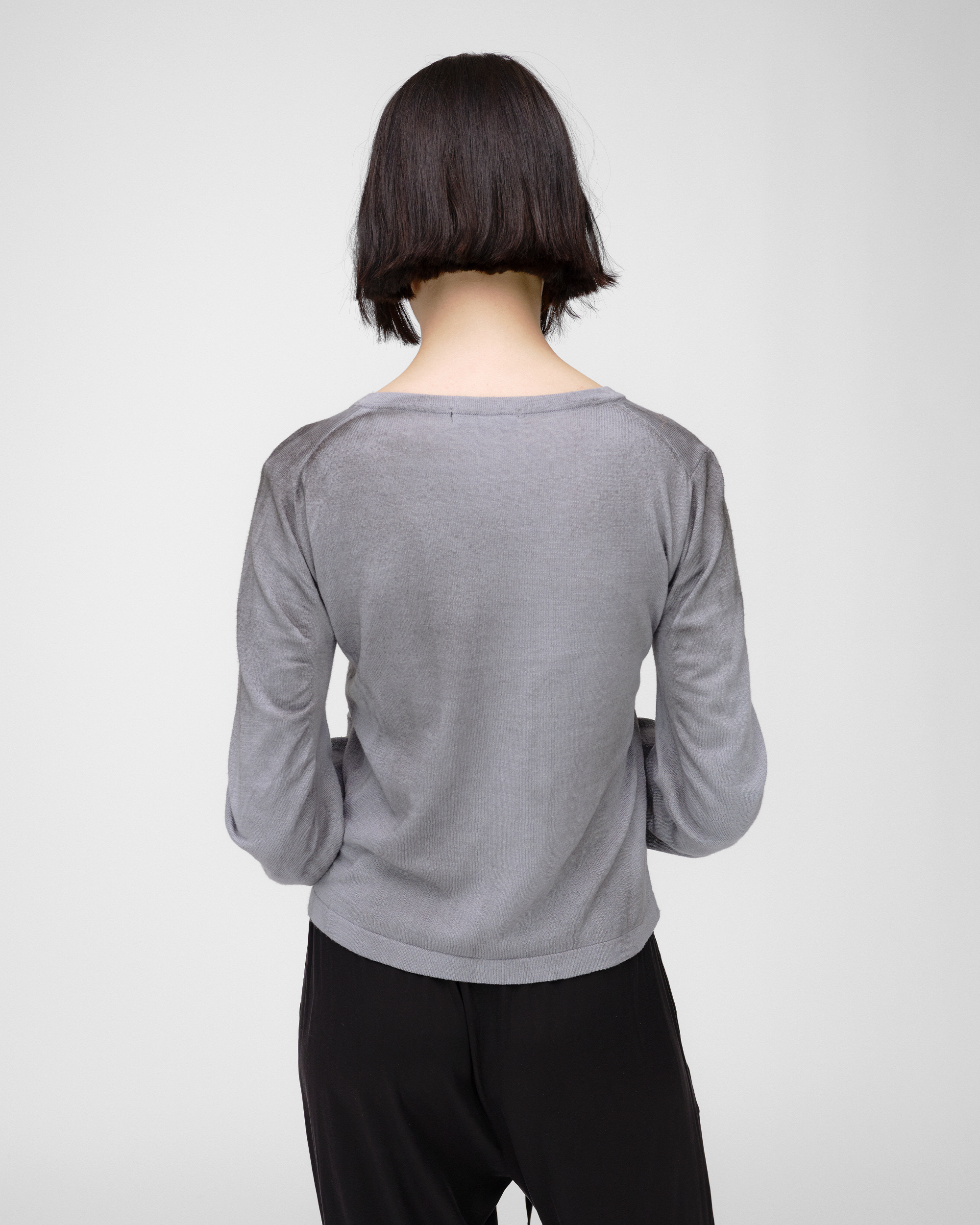 RUCHED KNIT CARDIGAN