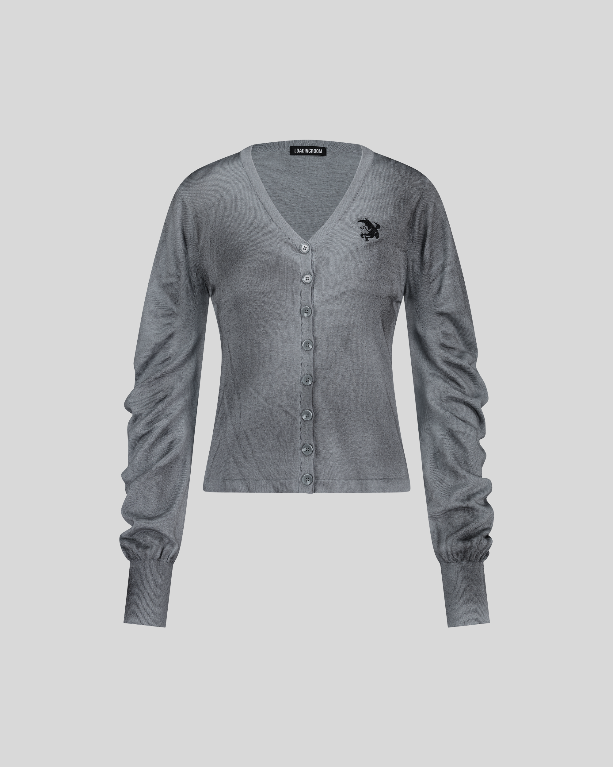 RUCHED KNIT CARDIGAN