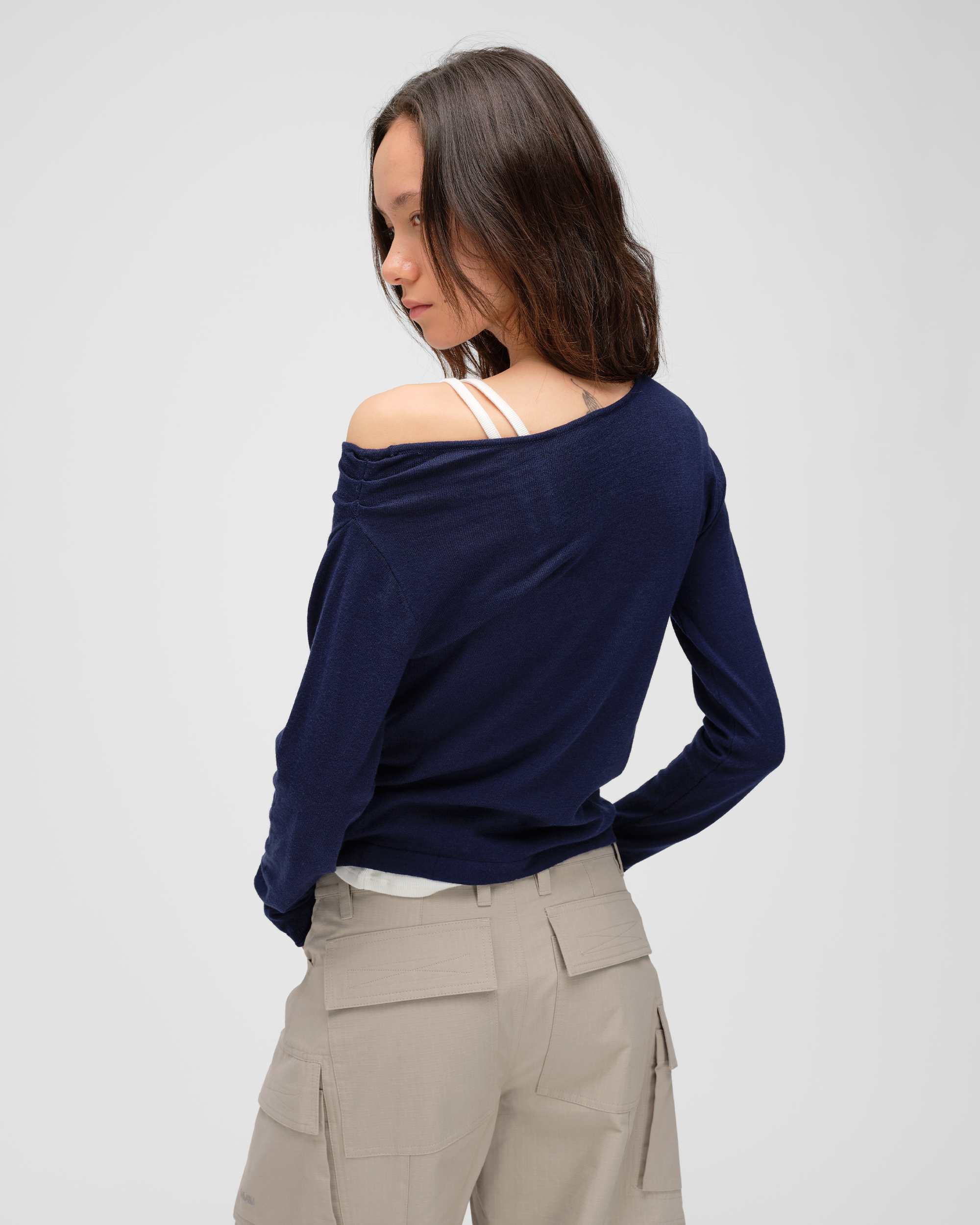 FINE ONE SHOULDER KNIT