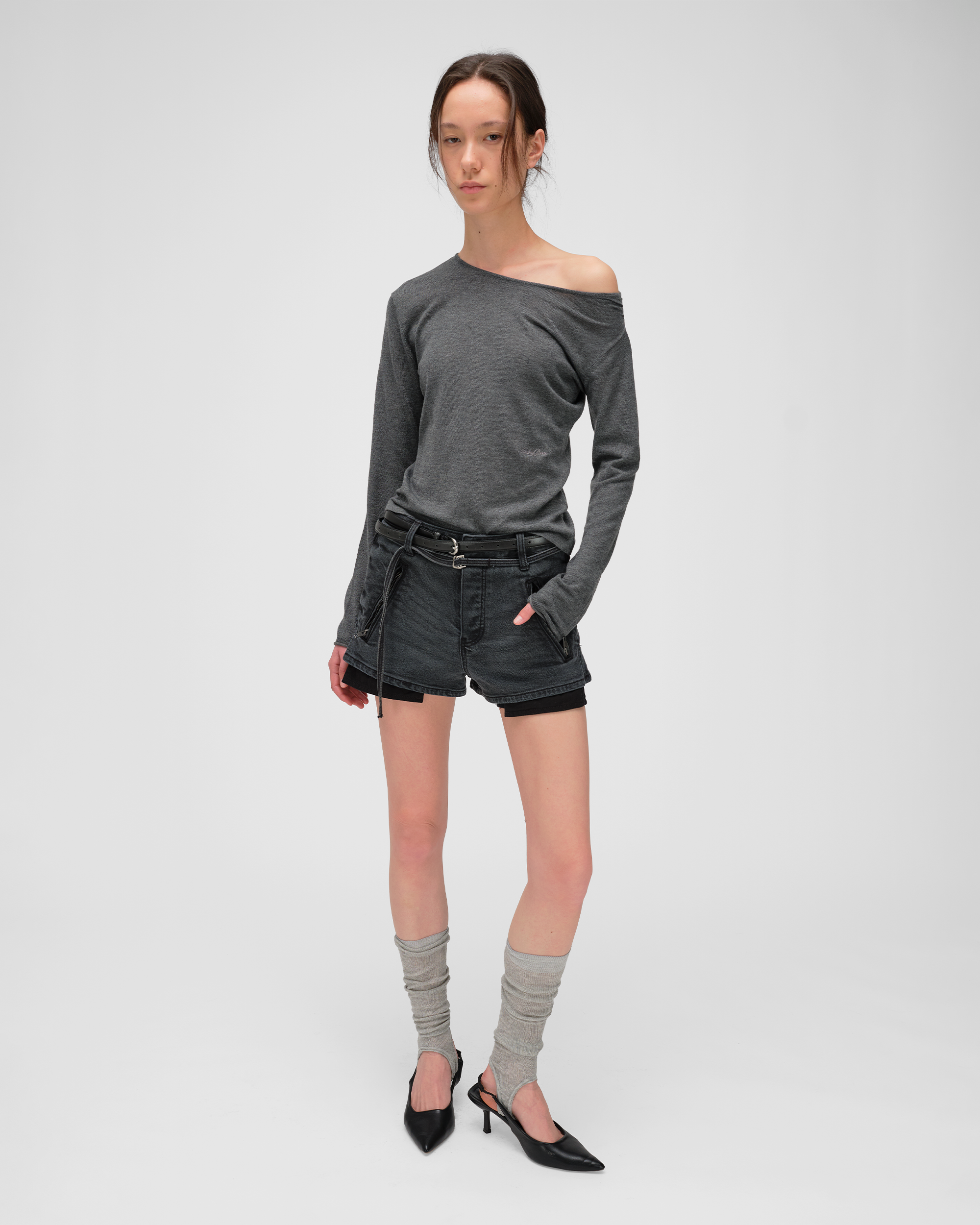 FINE ONE SHOULDER KNIT