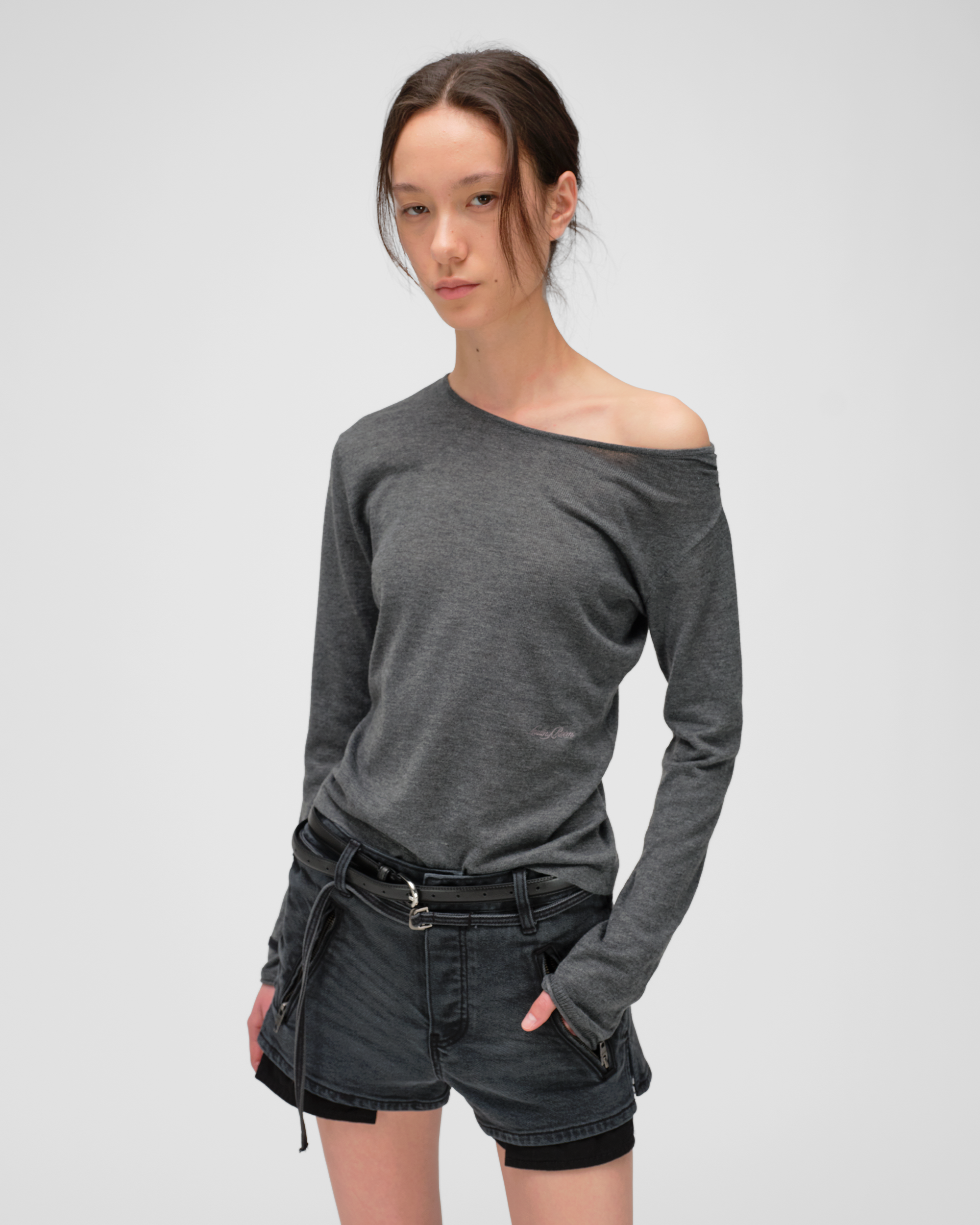 FINE ONE SHOULDER KNIT