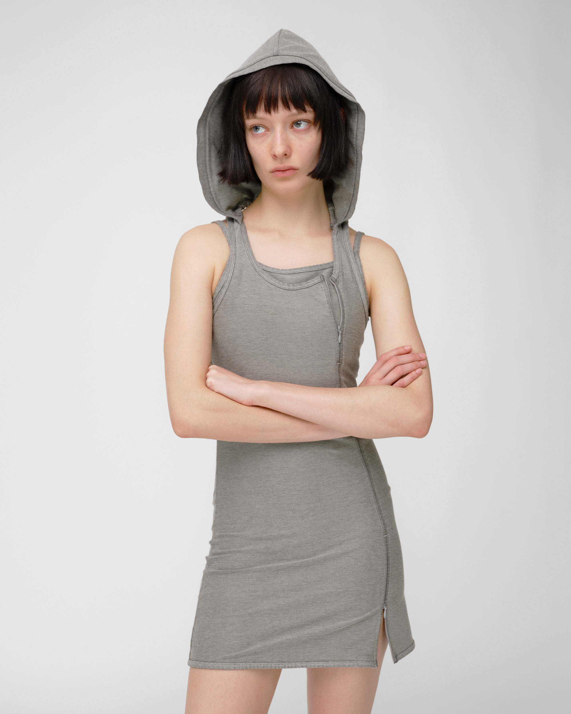 SLIP HOODIE DRESS