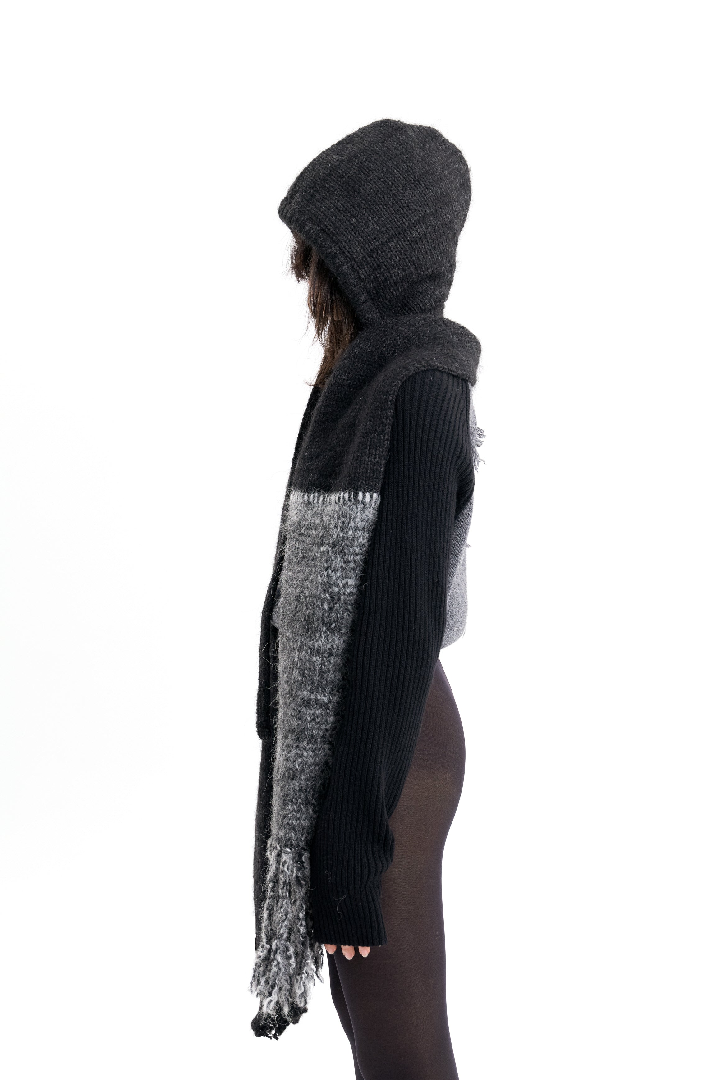 (EMMA) HAND STITCH HOODED SCARF