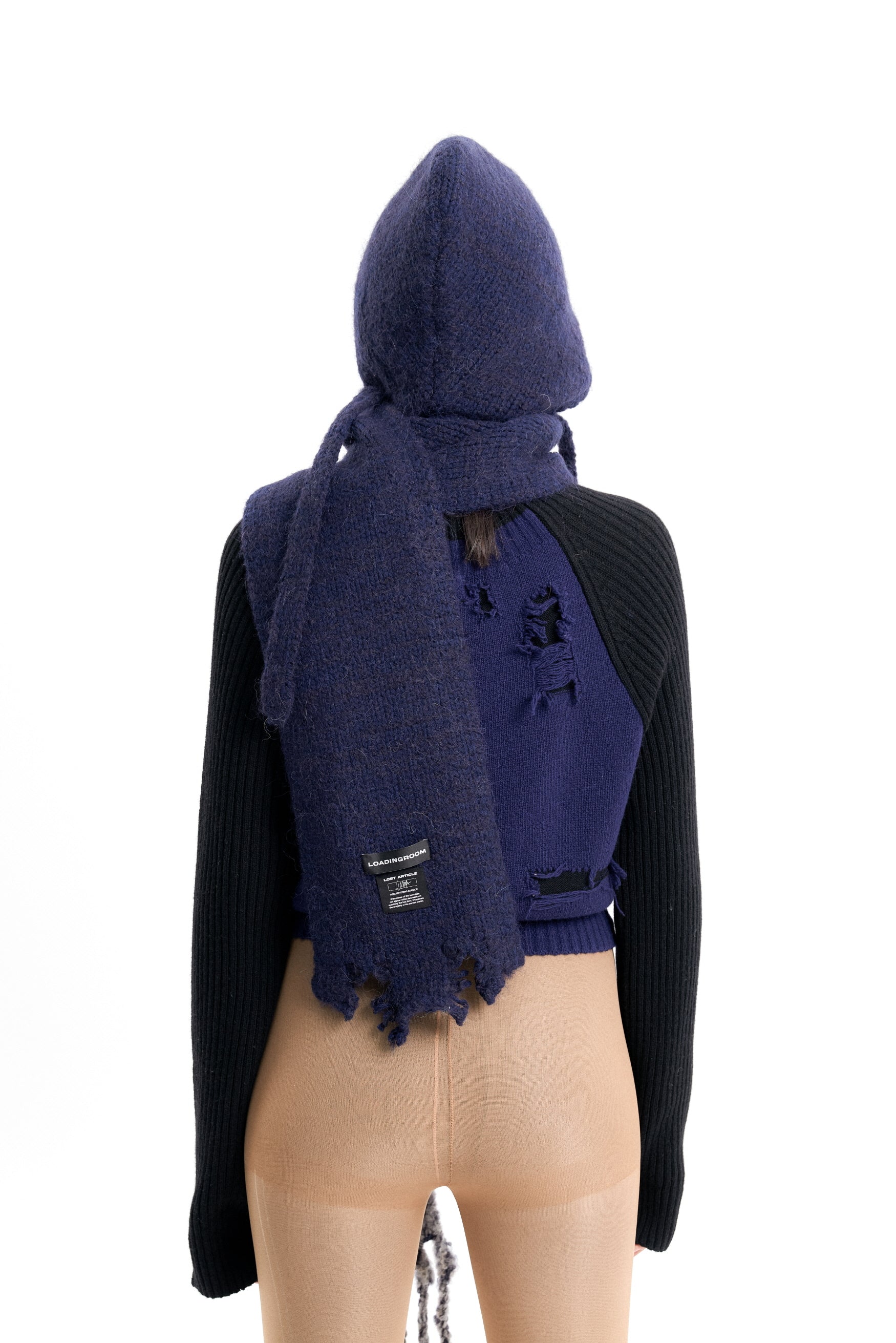 (EMMA) HAND STITCH HOODED SCARF