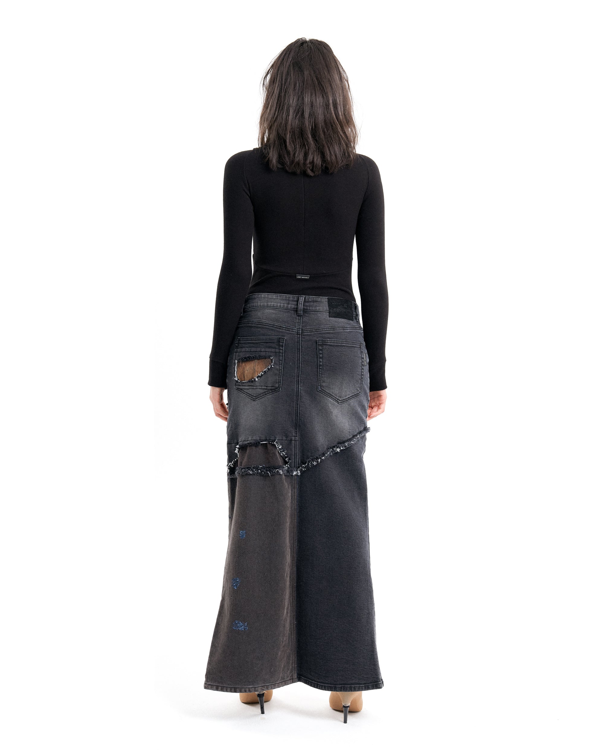 (EMMA) HYBRID MAXI DENIM SKIRT / PRE-ORDER