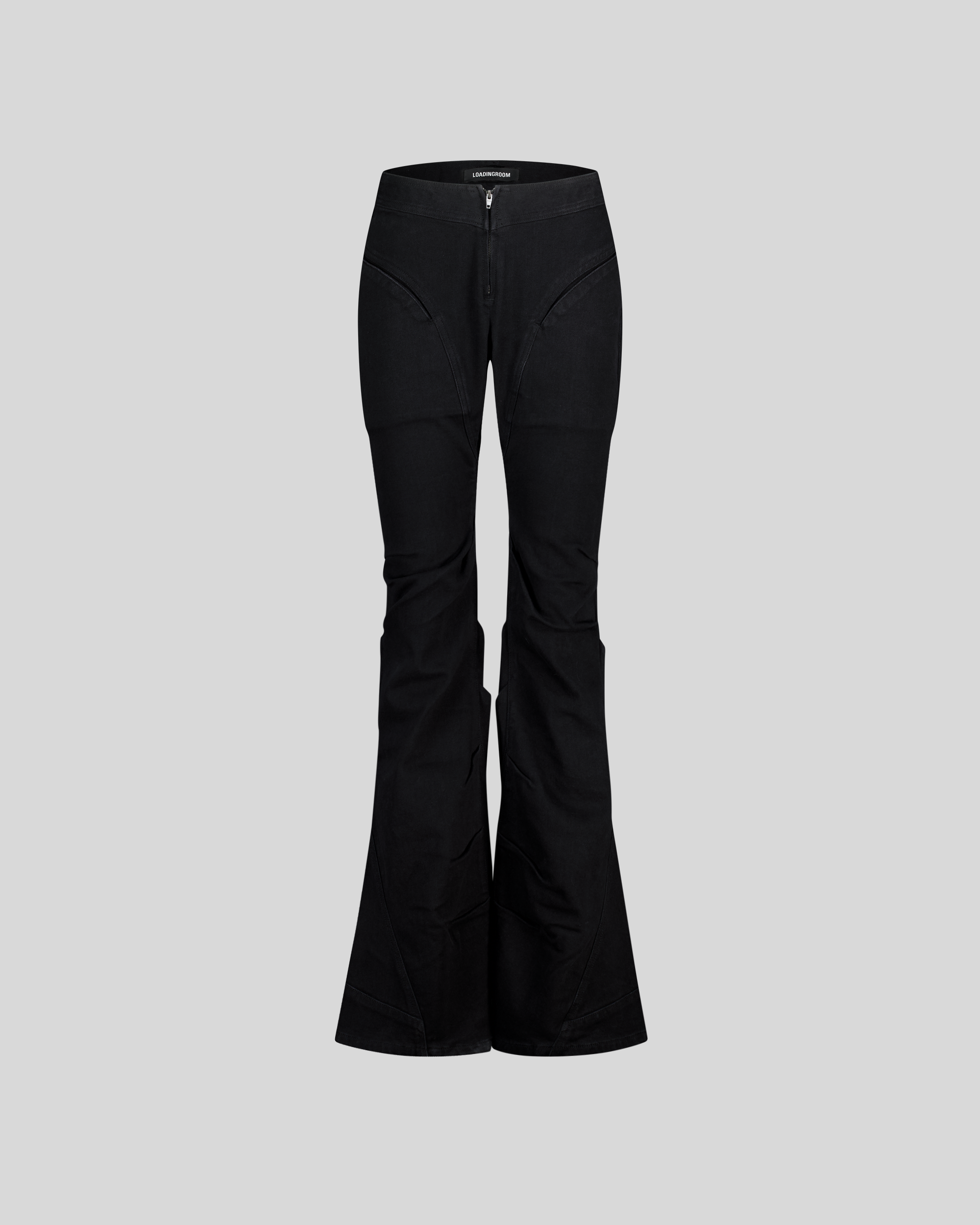 DRAPED FLARE JEANS