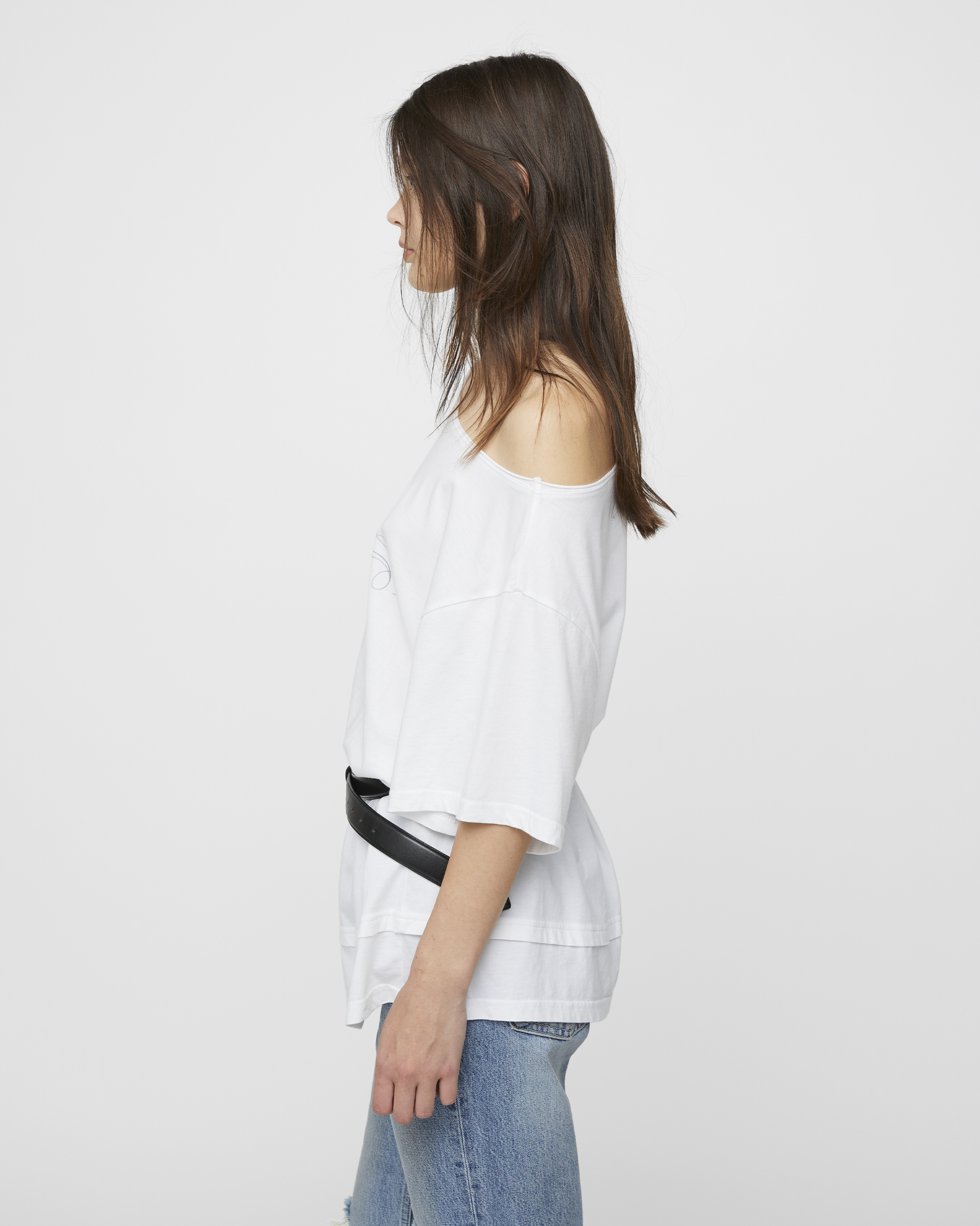 LAYERED ONE SHOULDER TEE