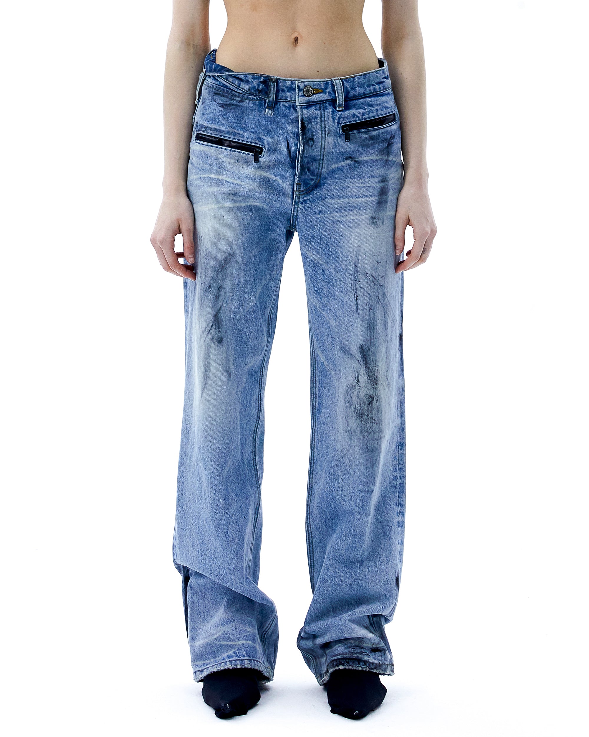 (ARIELLA) Dirty Denim Pants