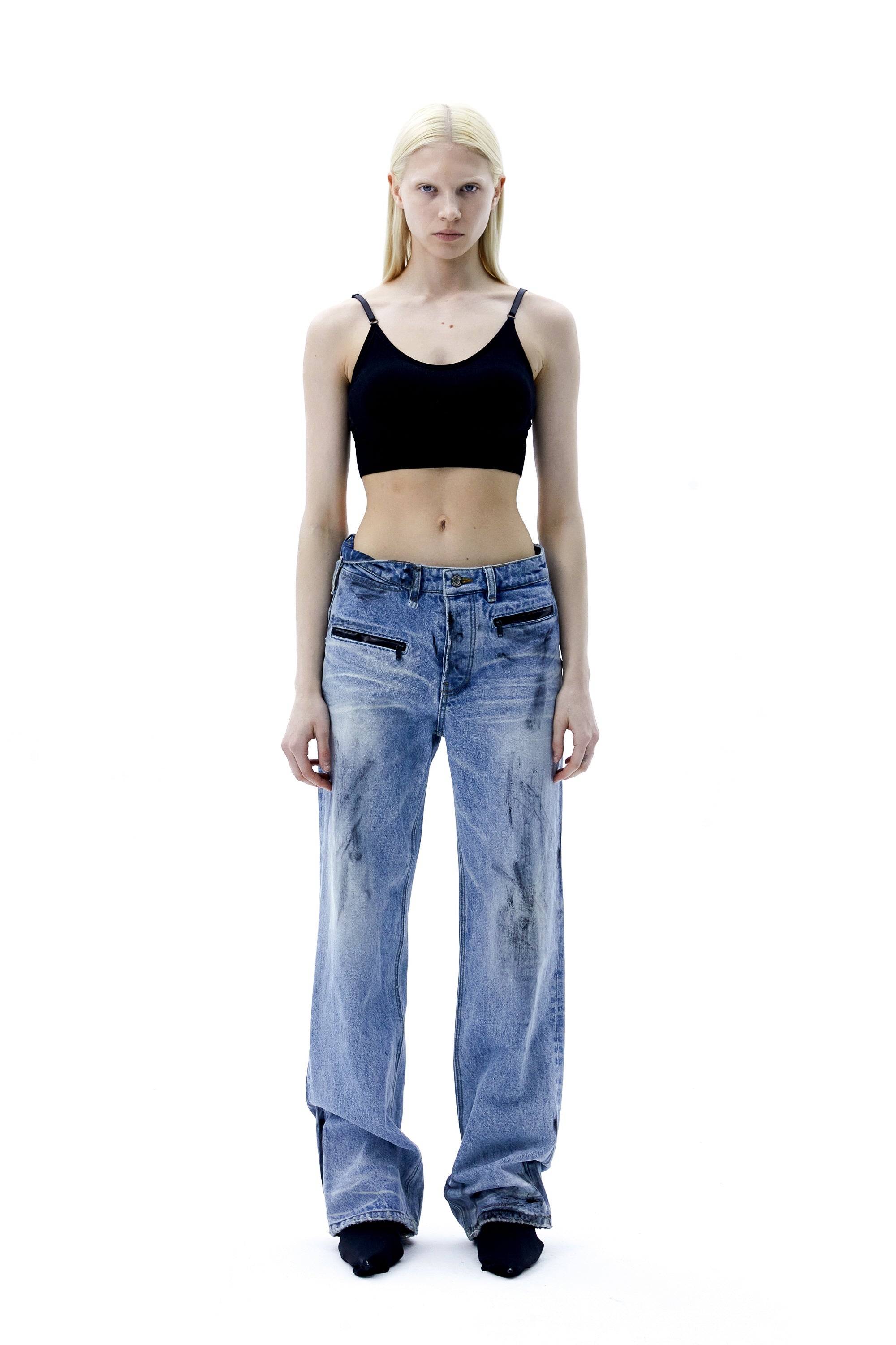 (ARIELLA) Dirty Denim Pants