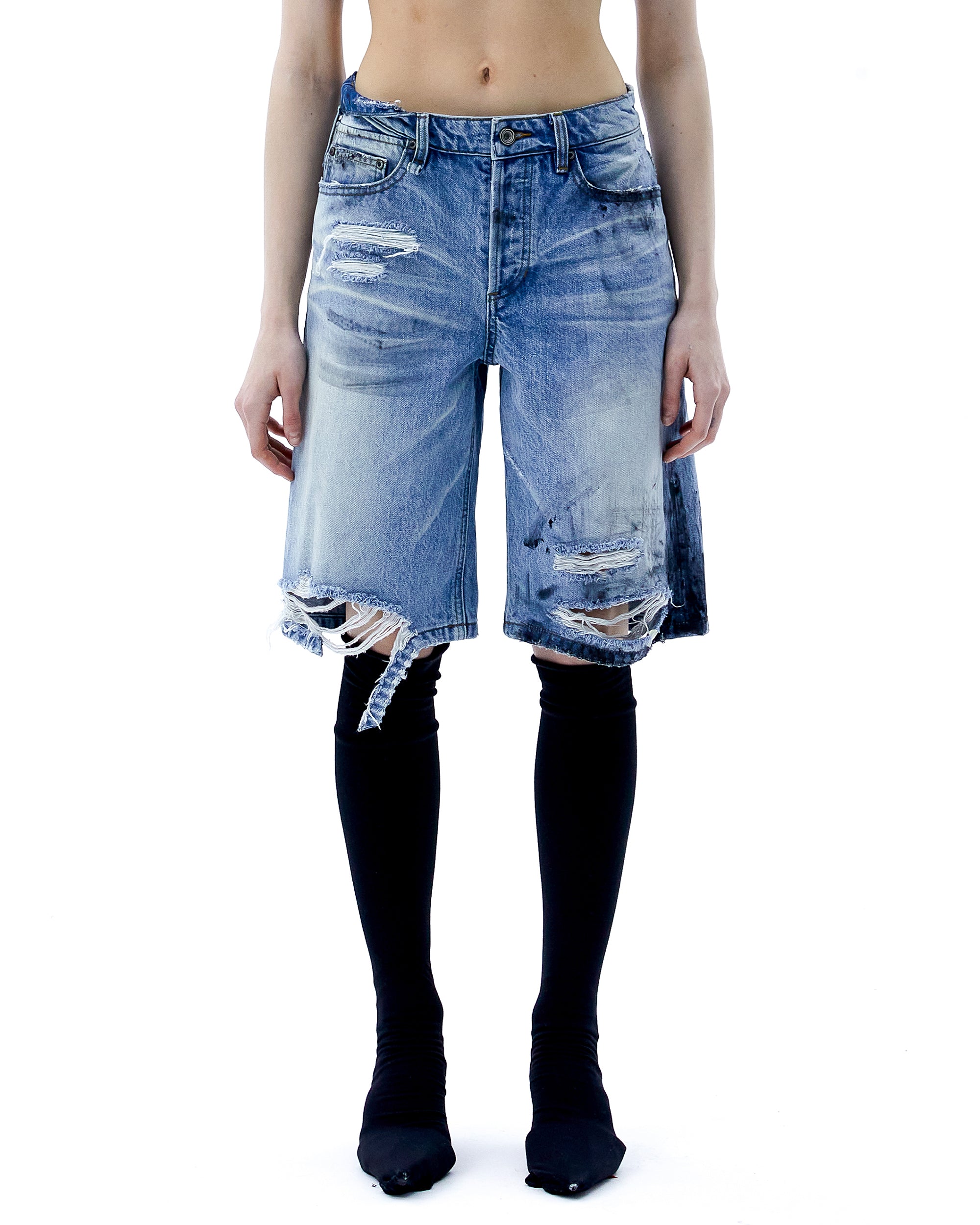 (ARIELLA) Dirty Denim Shorts